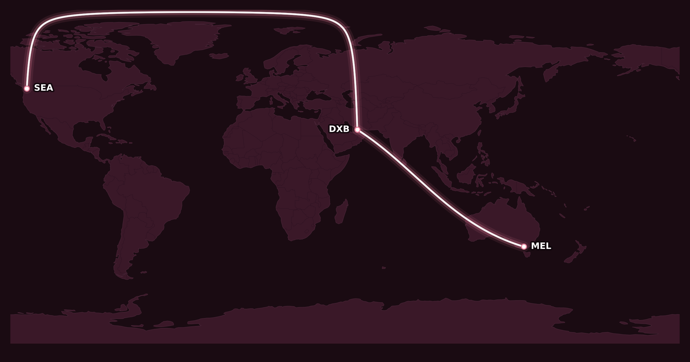 Map for Emirates Now Bookable on Aeroplan (Book Now for 2023!)