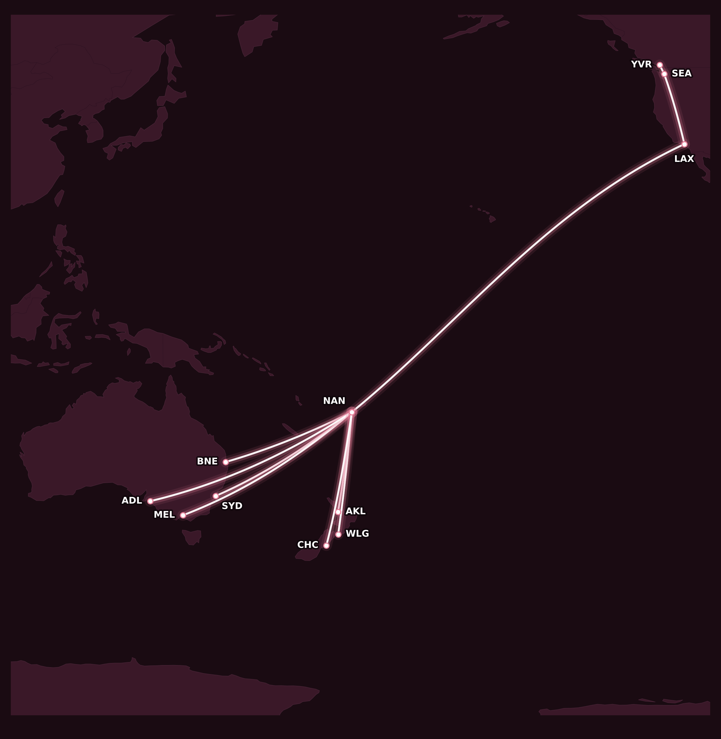Map for 9 Sweet Redemptions with Alaska Mileage Plan