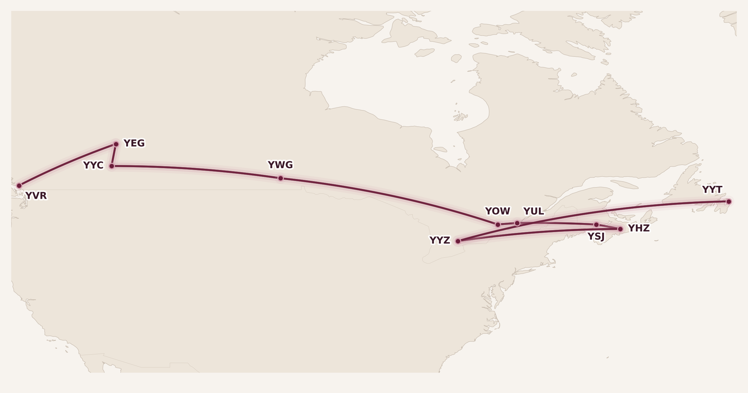 Map for Booked: The Canadian Hopper
