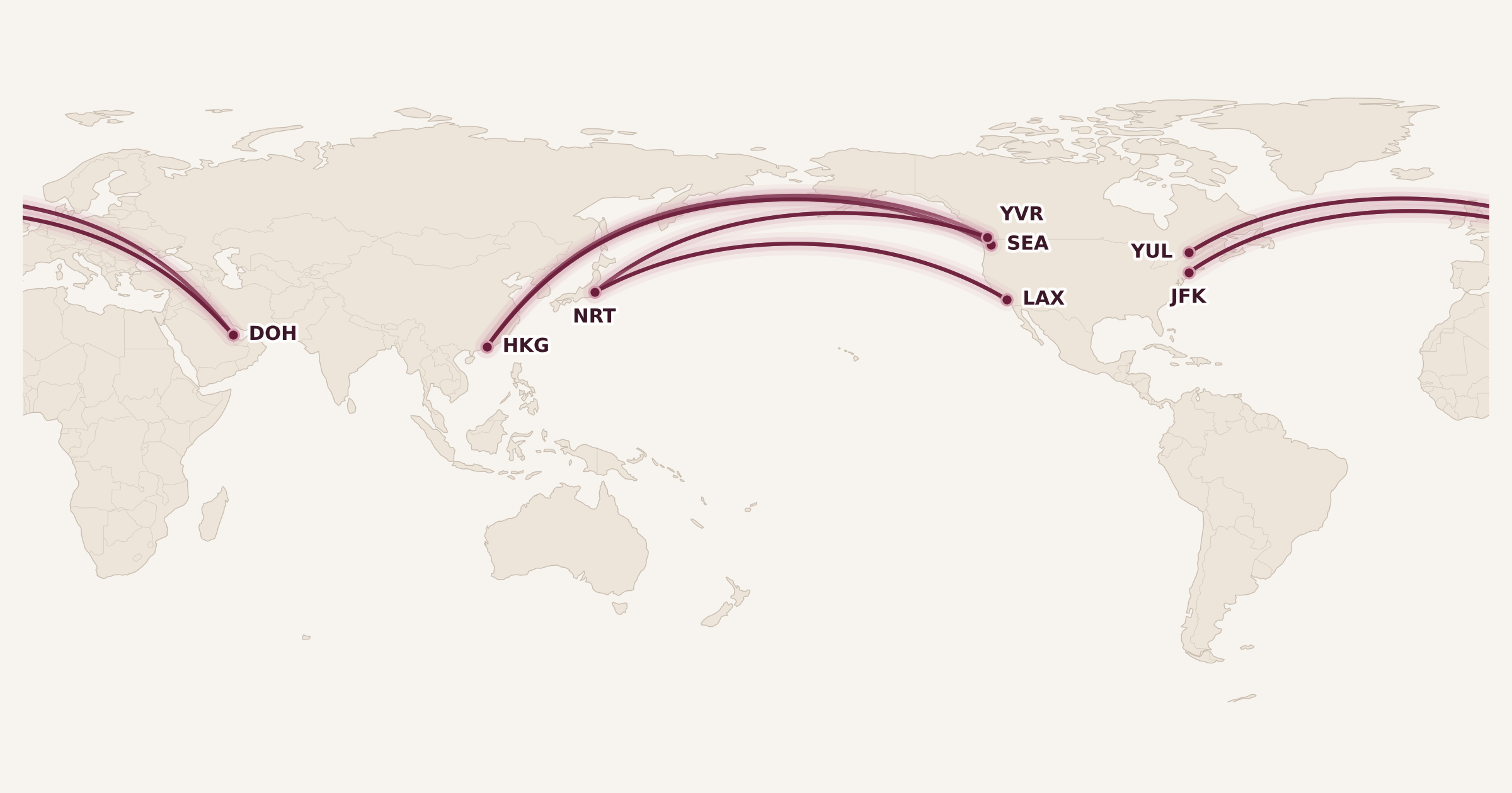 Map for Cathay Pacific Asia Miles Cuts Stopovers on One-Way Awards