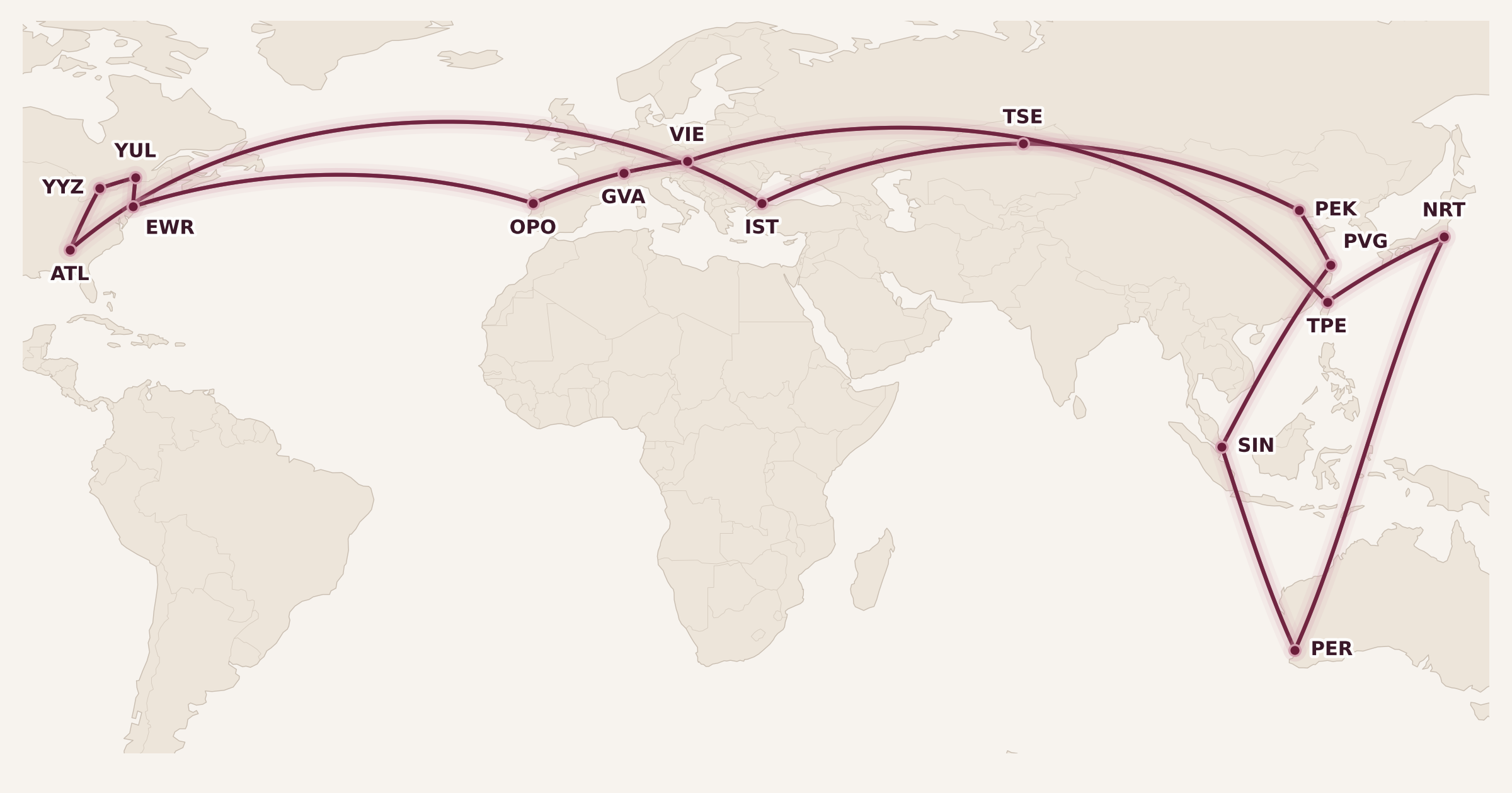 Map for Analyzing My Next Big Aeroplan Mini-RTW