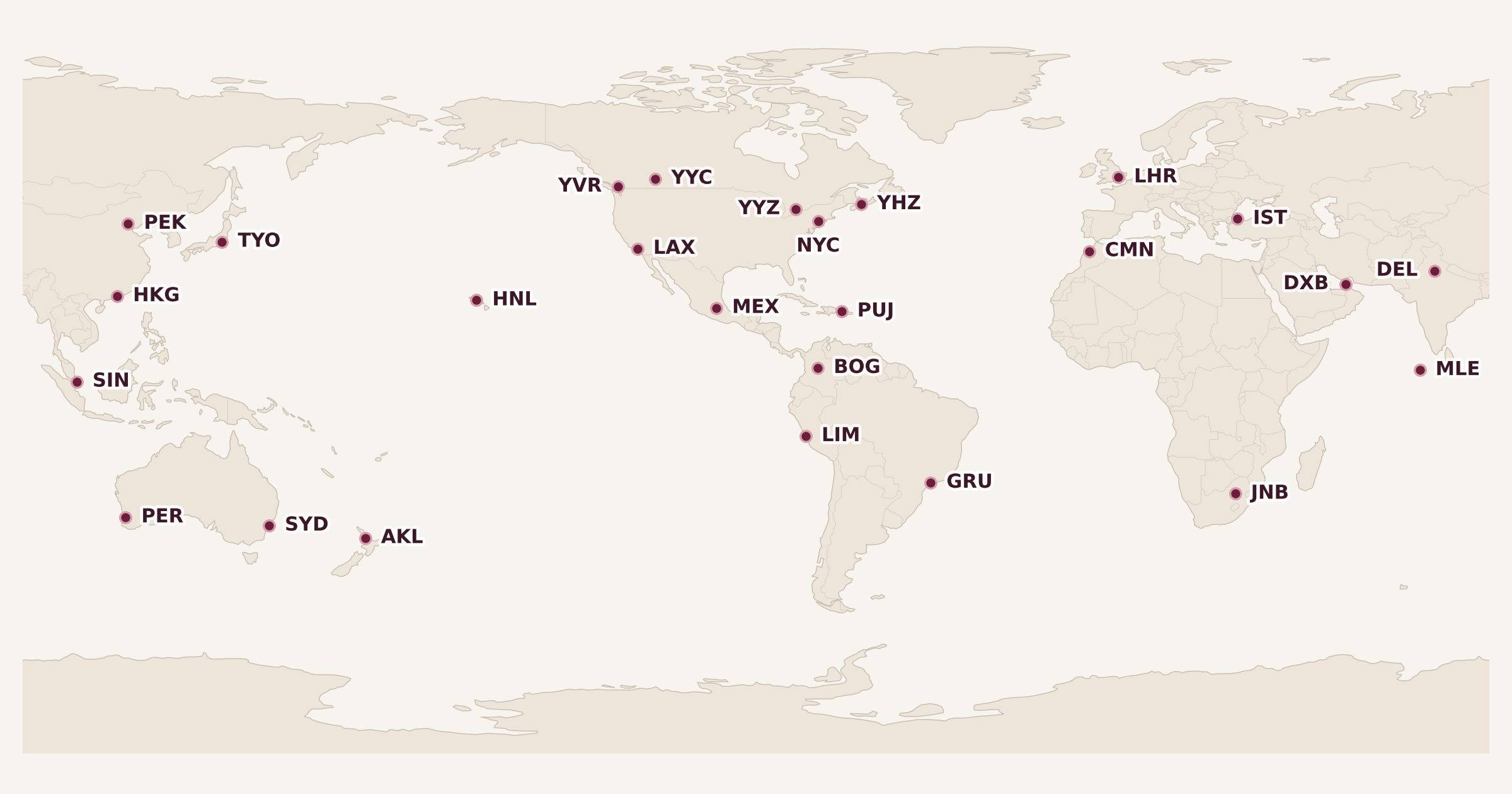 Map for Analyzing the New Aeroplan Flight Rewards