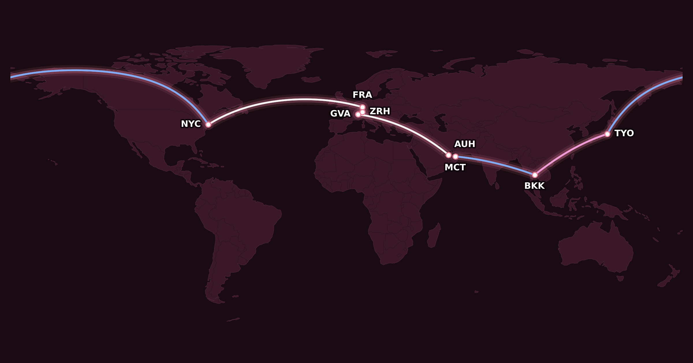 Map for What’s the Best Aeroplan First Class Redemption?