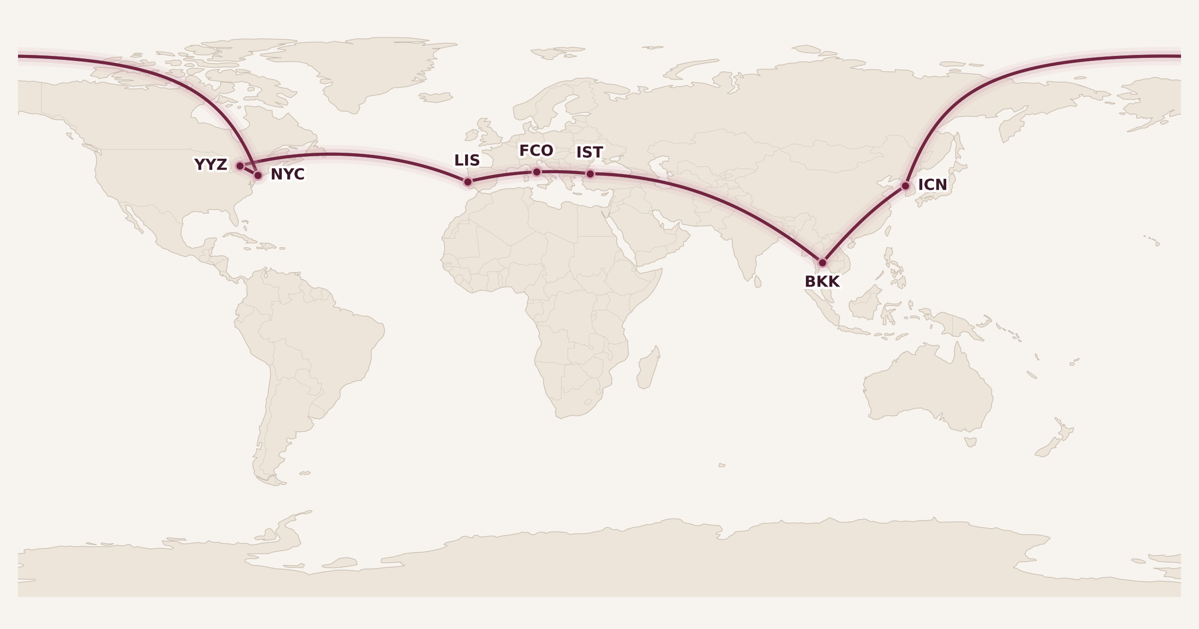 Map for How to Book Complex Trips with Aeroplan