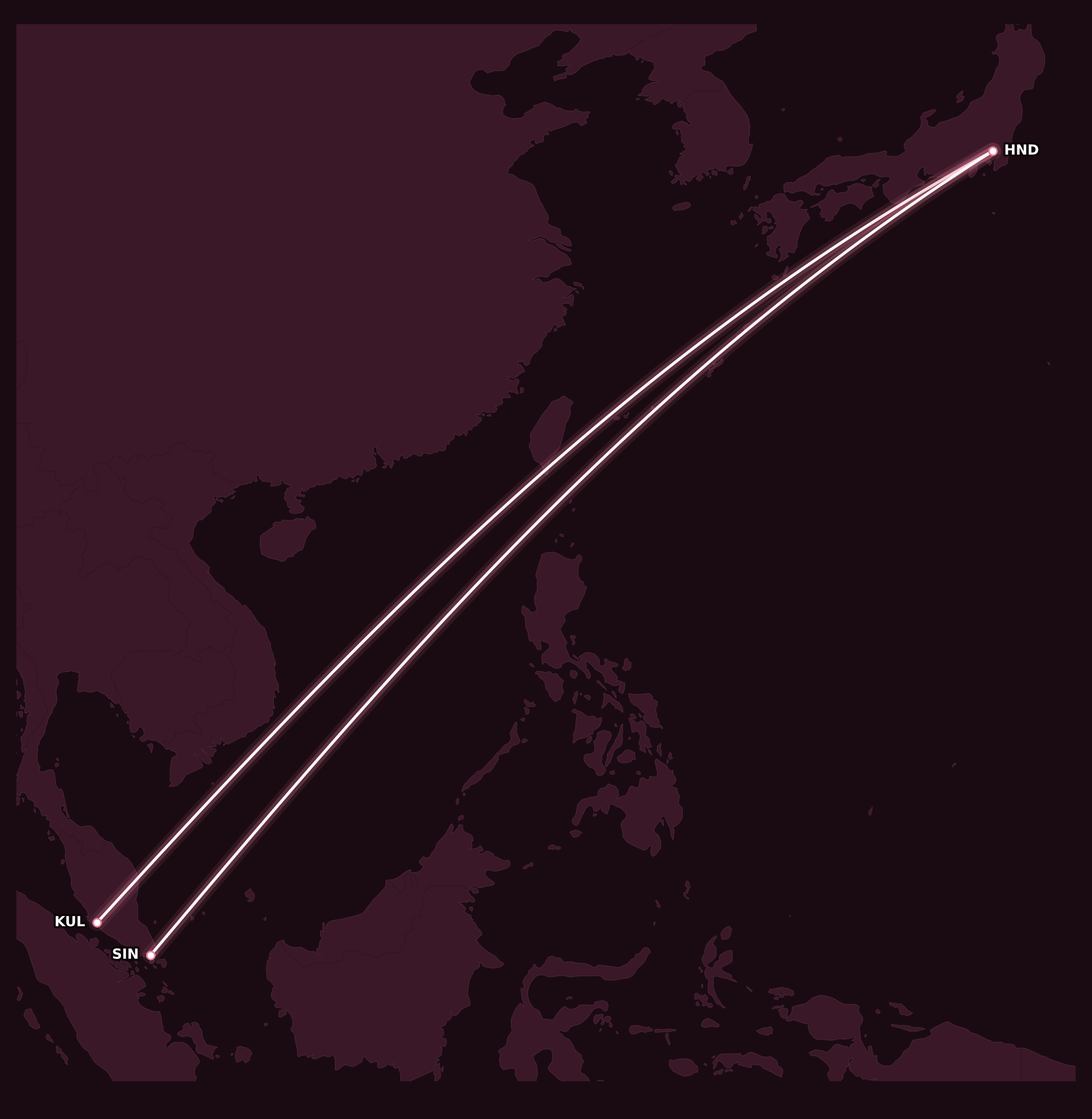 Map for Creative Stopovers with Alaska Mileage Plan