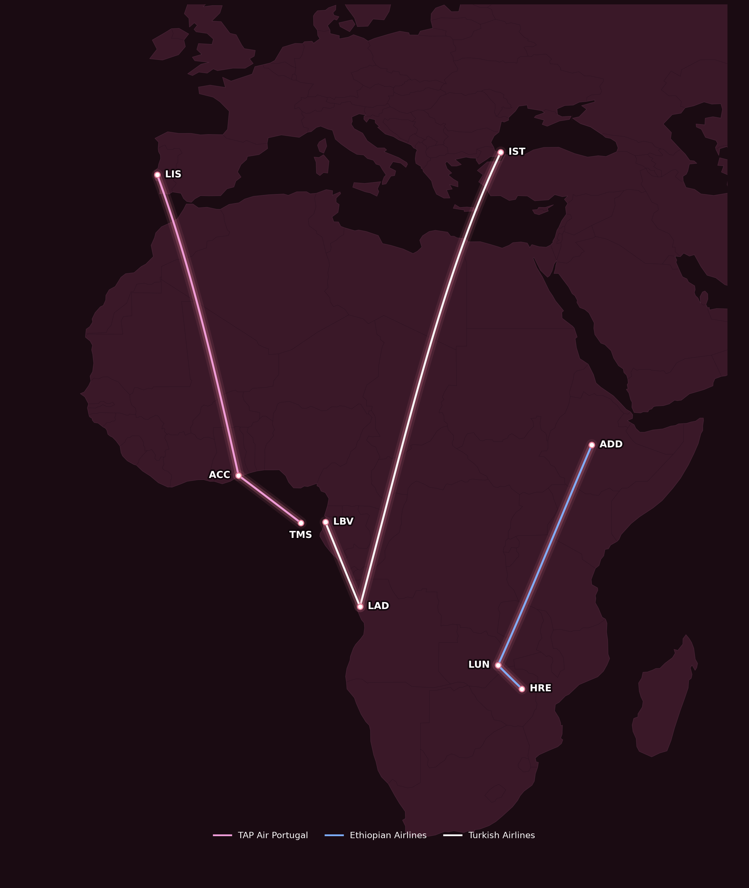 Map for What Are Fifth Freedom Flights?