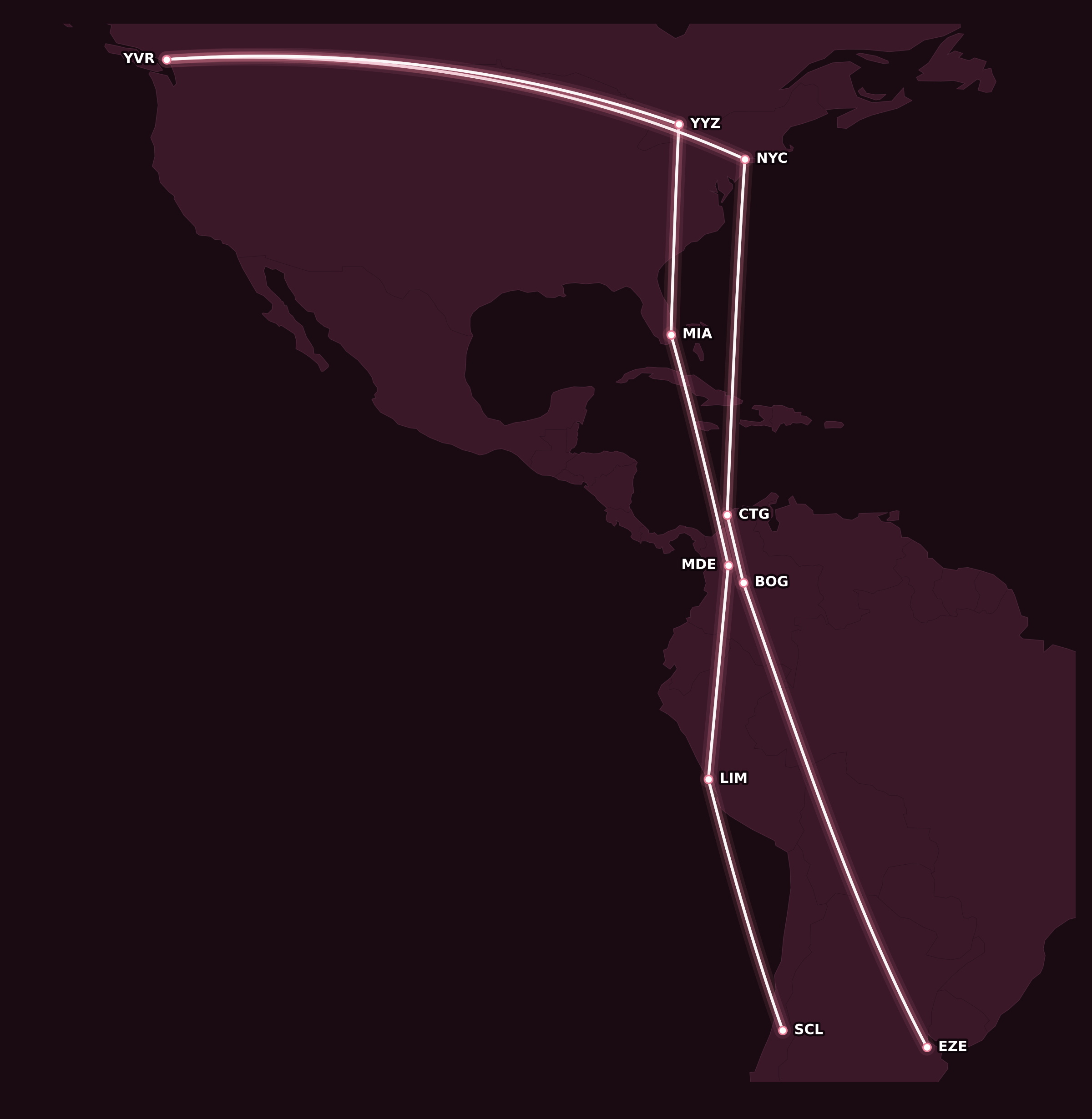 Map for Avianca Returns to Aeroplan