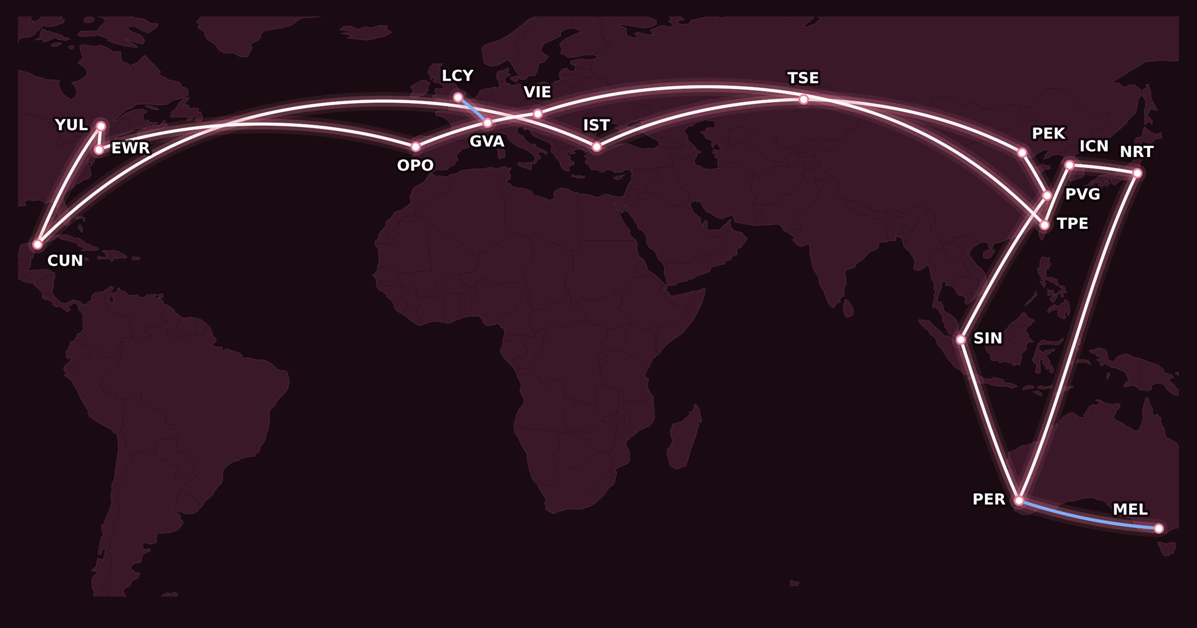 Map for Analyzing My Next Big Aeroplan Mini-RTW