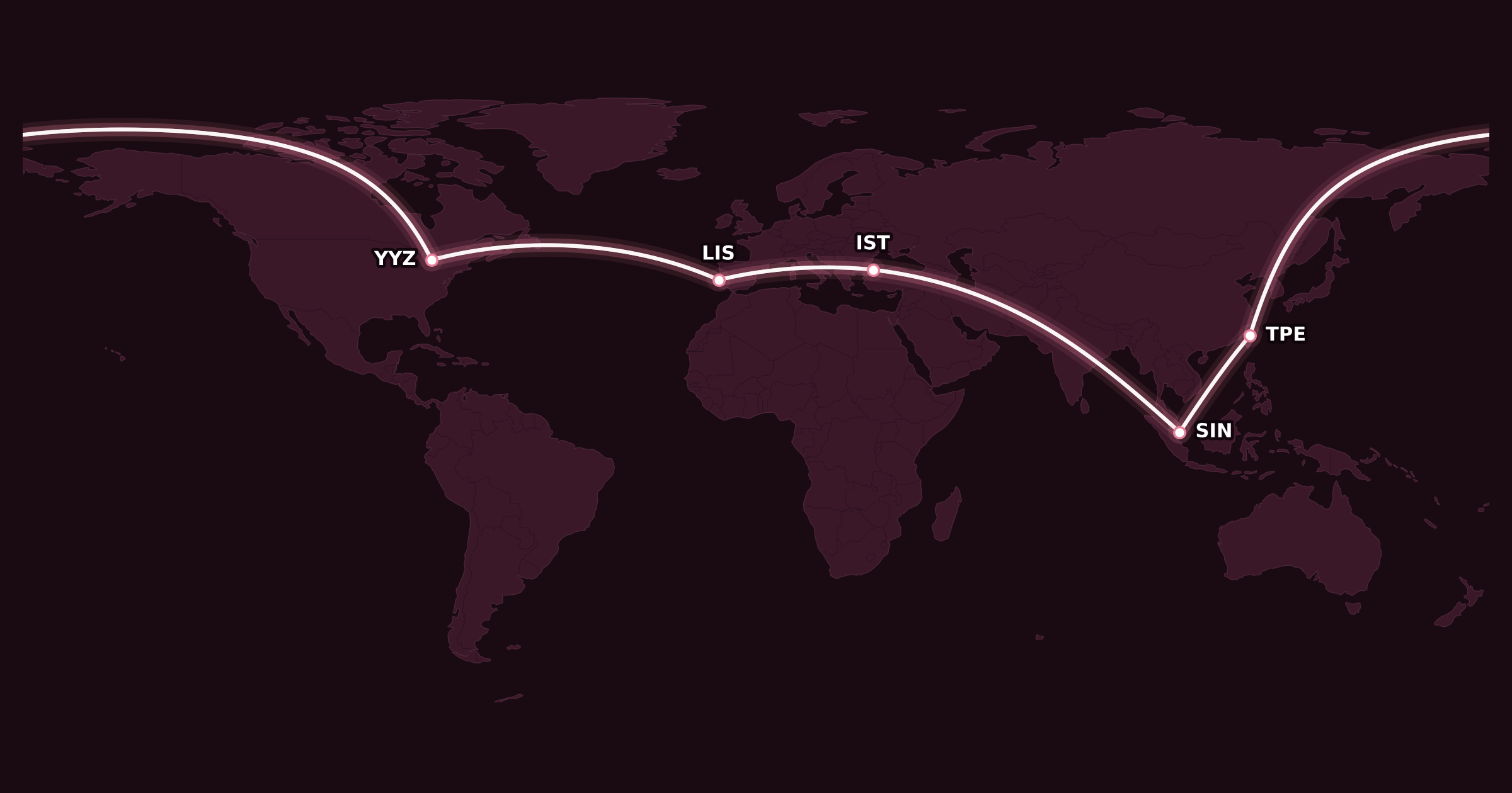 Map for Aeroplan Mini-RTW: Two Weeks to Go!