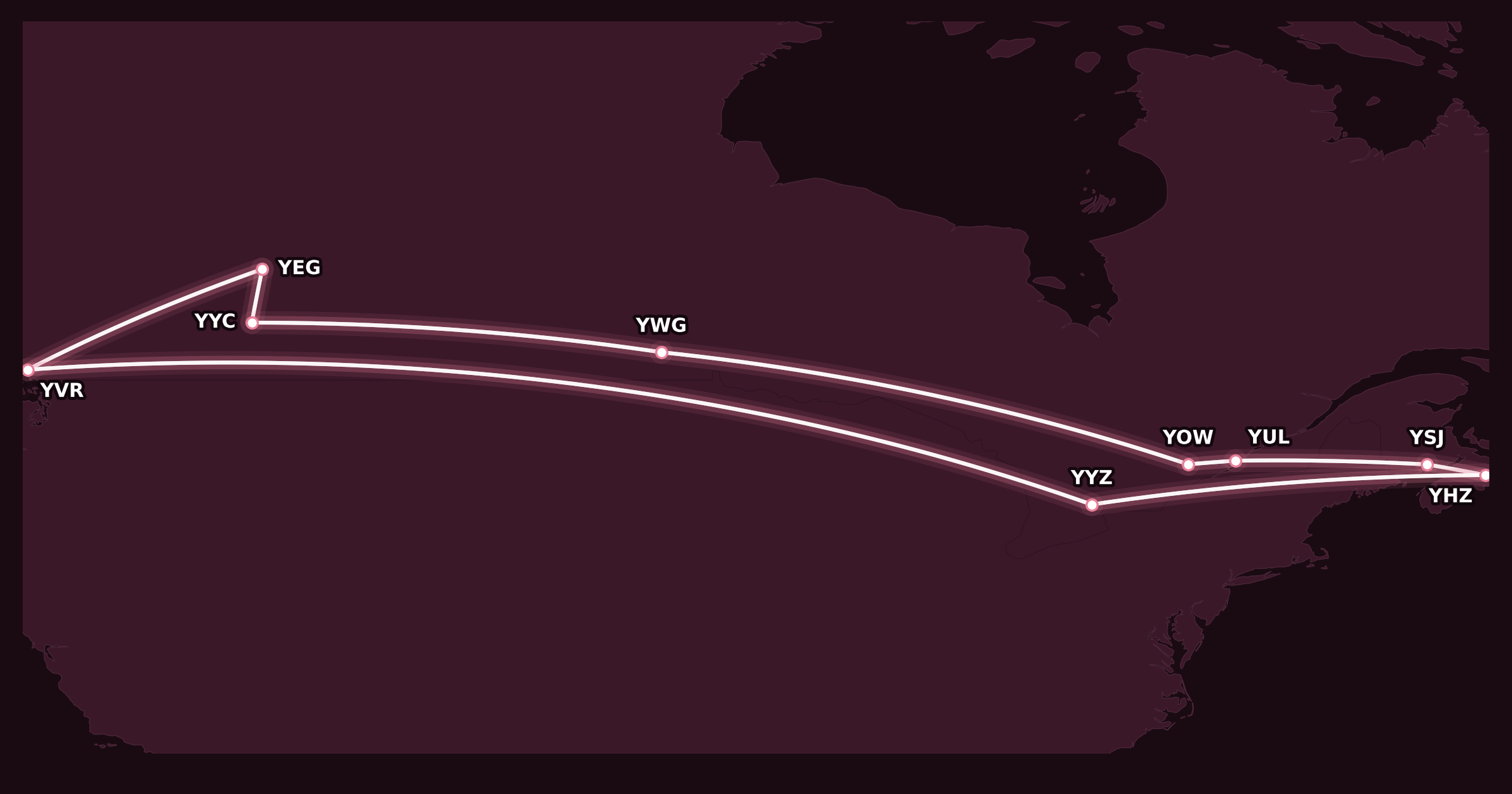 Map for Booked: The Canadian Hopper