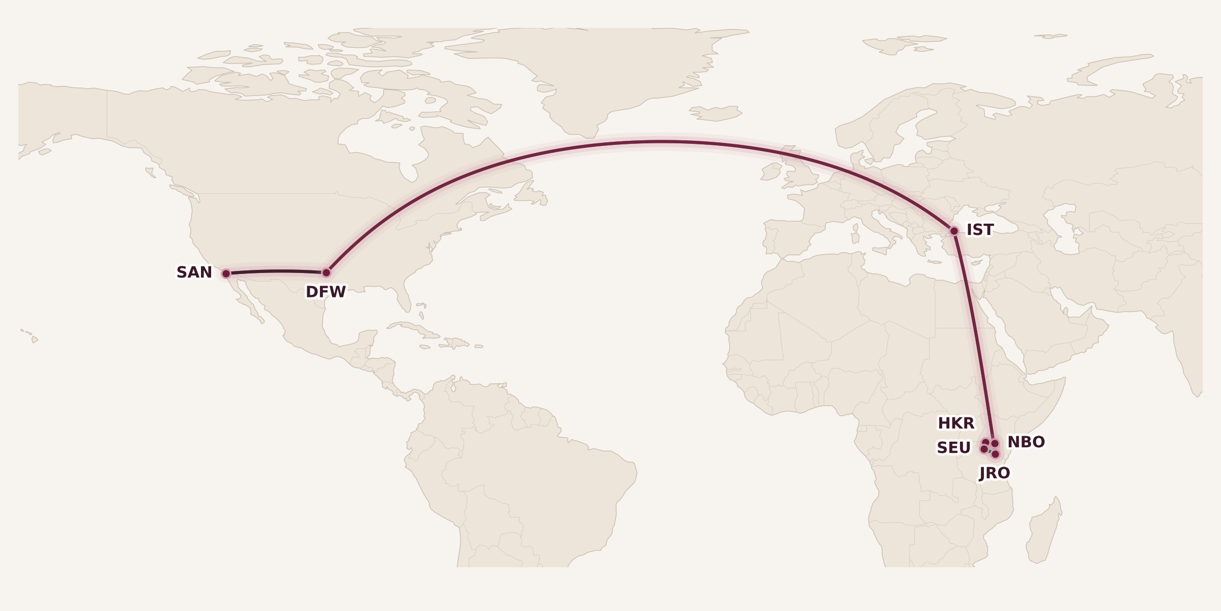 Map for Booked: The Trip of a Lifetime