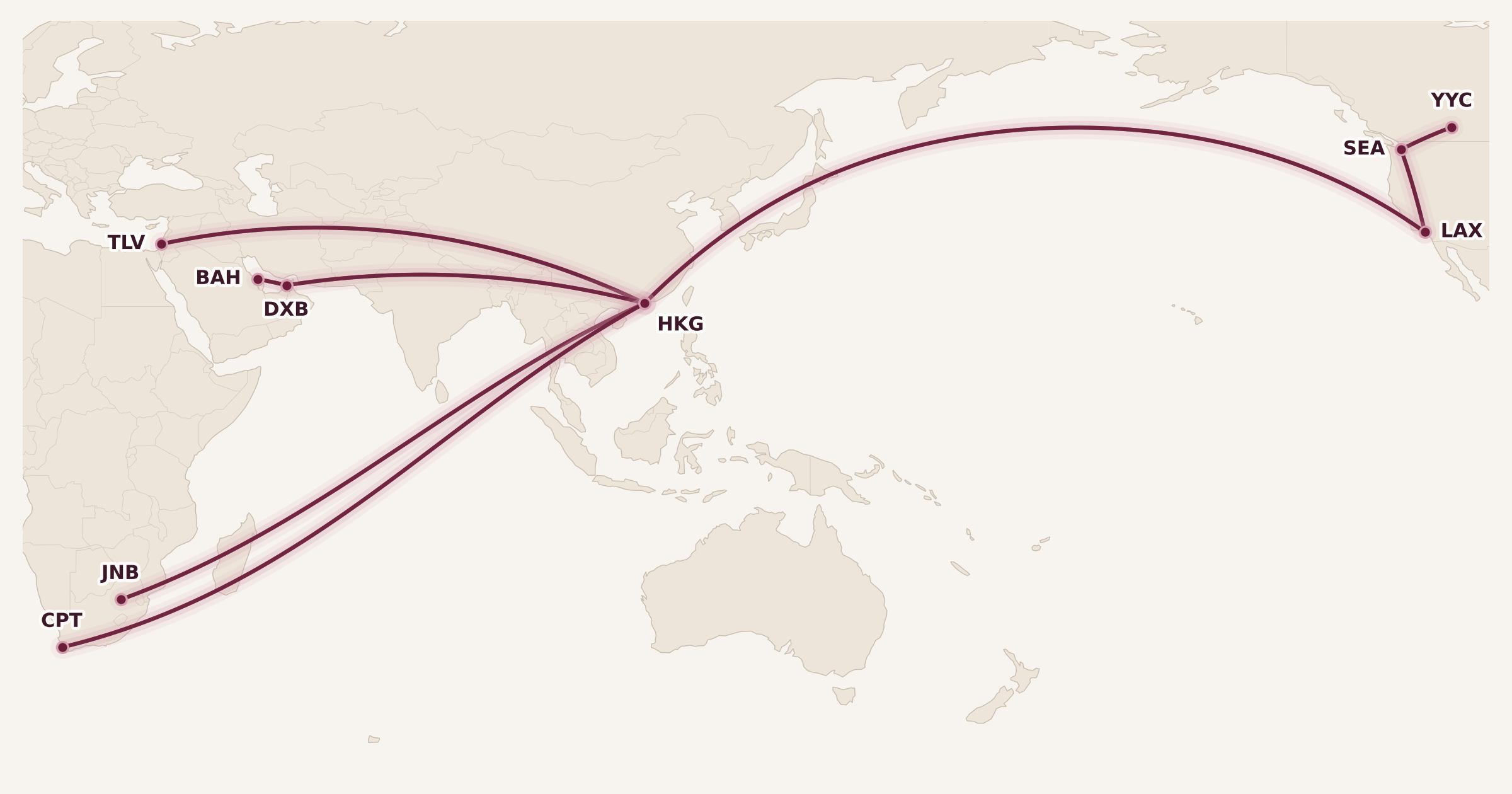 Map for 9 Sweet Redemptions with Alaska Mileage Plan
