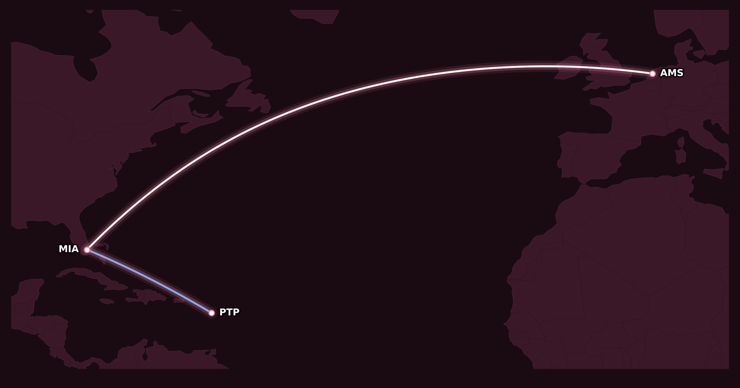 Map for Air France/KLM Flying Blue Adds Free Stopovers