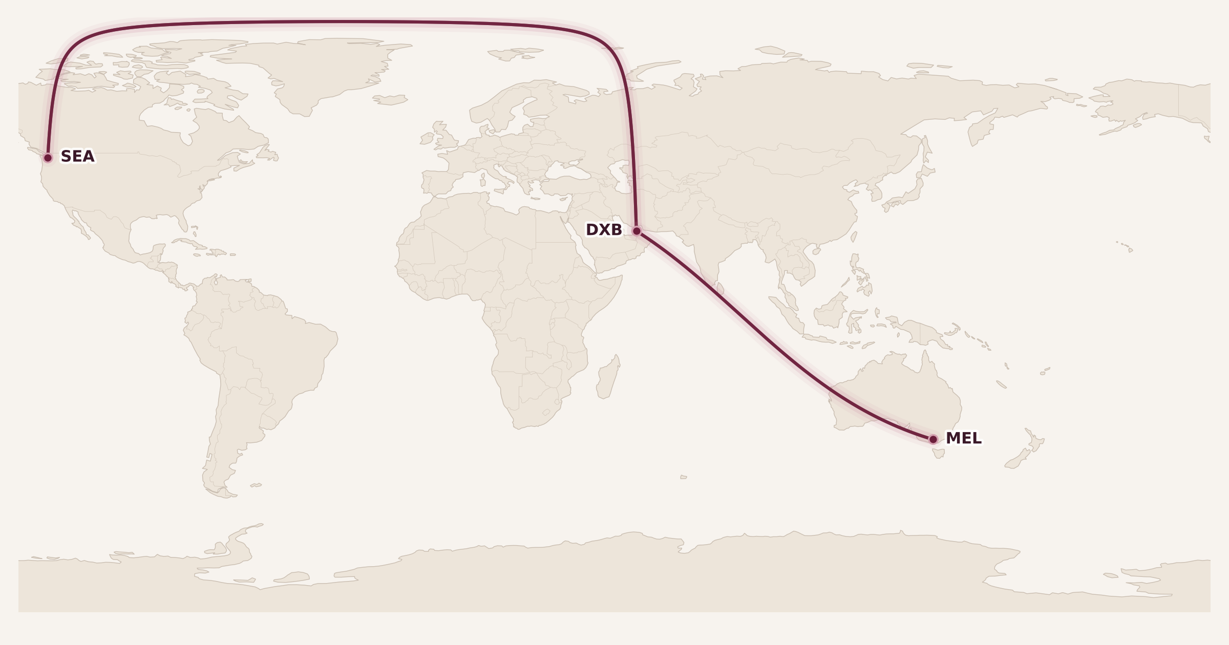 Map for Emirates Now Bookable on Aeroplan (Book Now for 2023!)