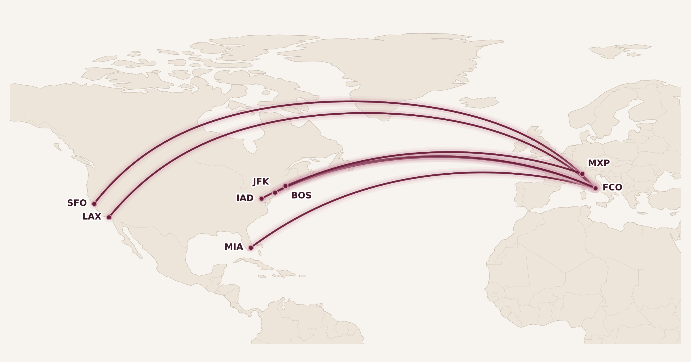 Map for ITA Airways Now Bookable with Virgin Atlantic Flying Club