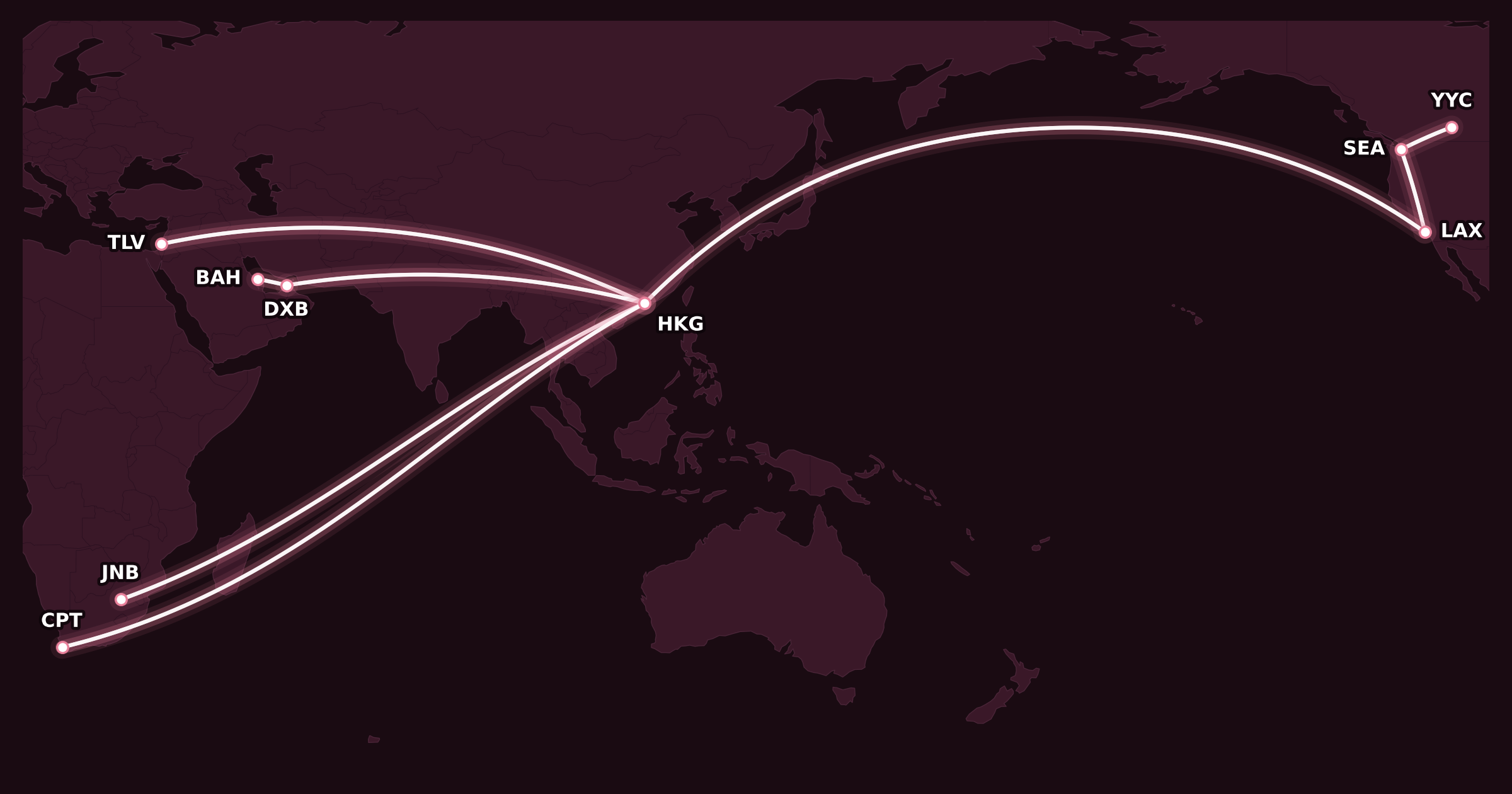 Map for 9 Sweet Redemptions with Alaska Mileage Plan