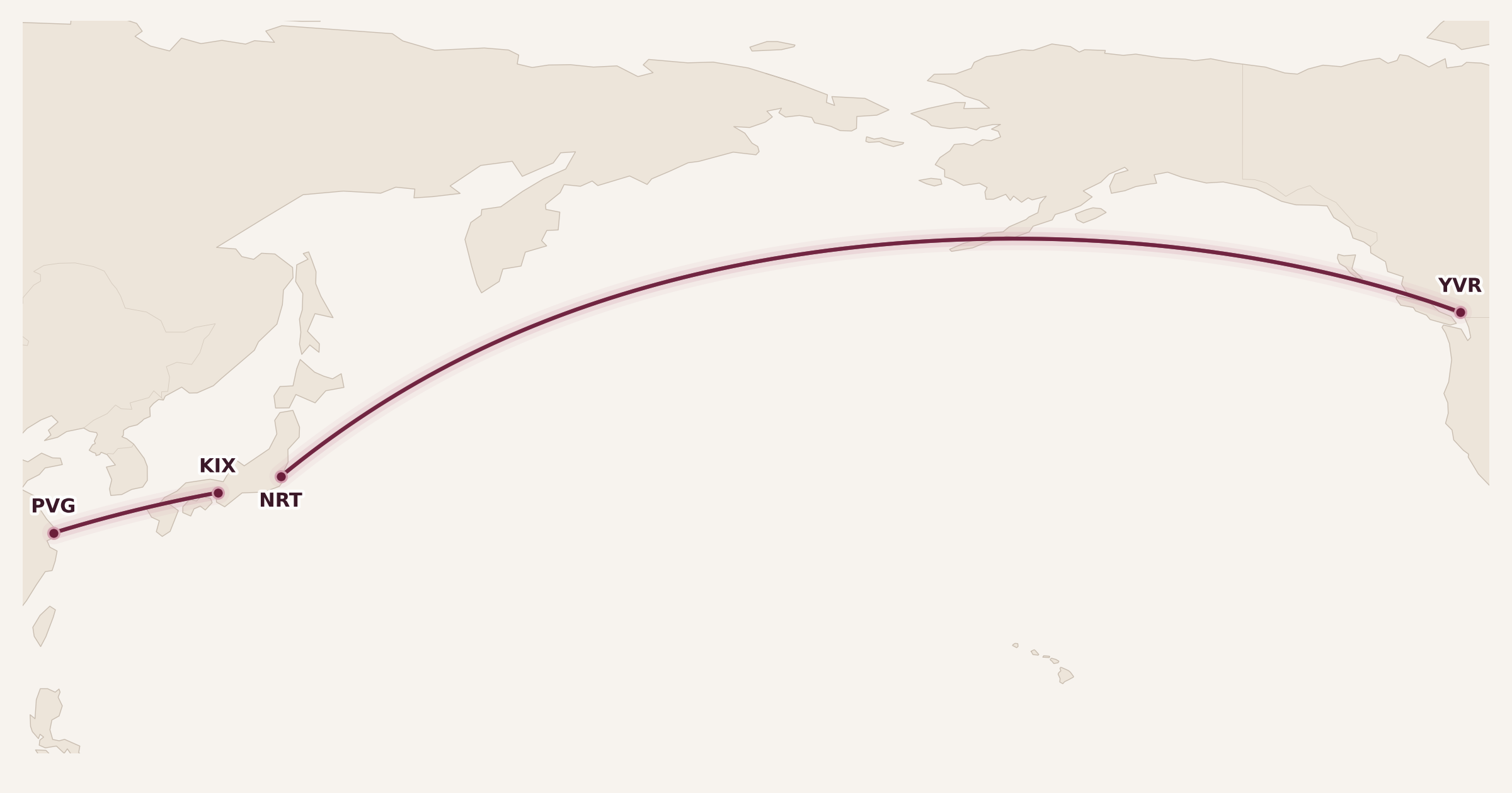 Map for Creative Stopovers with Alaska Mileage Plan