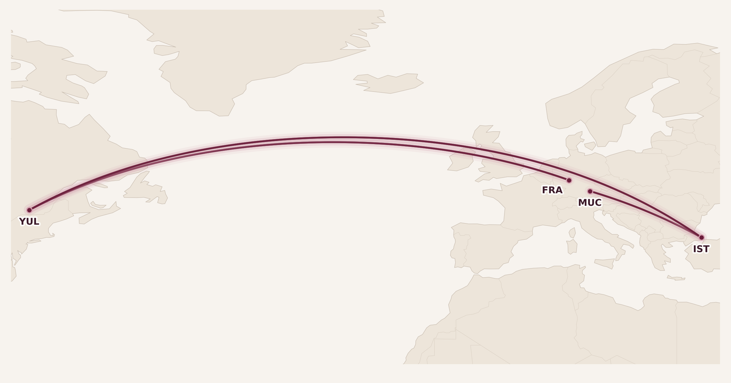 Map for How to Book Complex Trips with Aeroplan