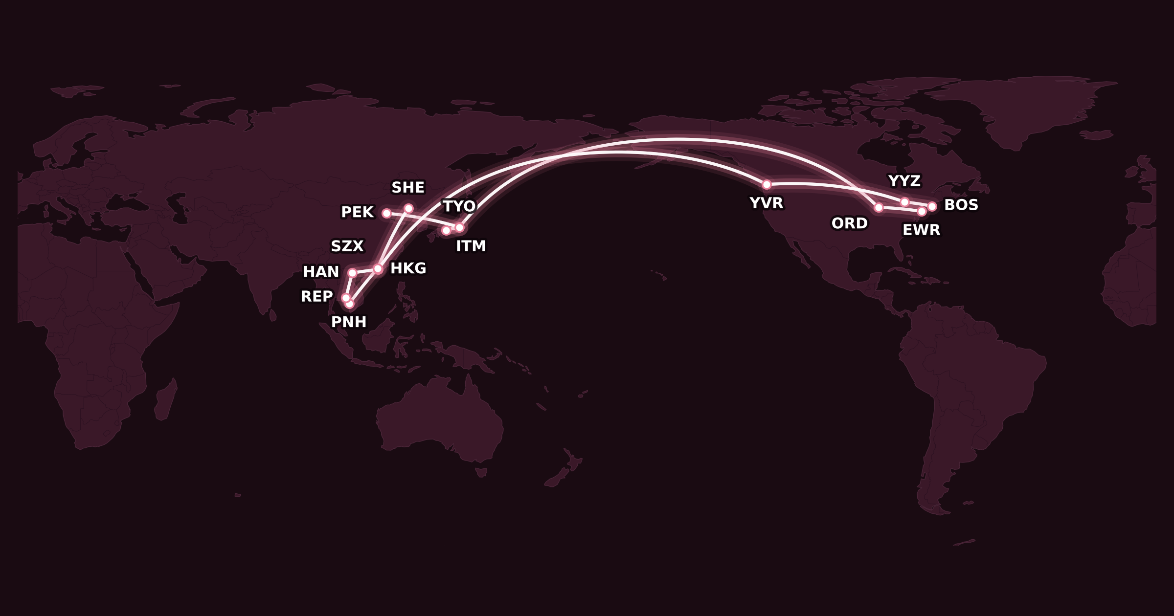 Map for Booked: Summer in Asia