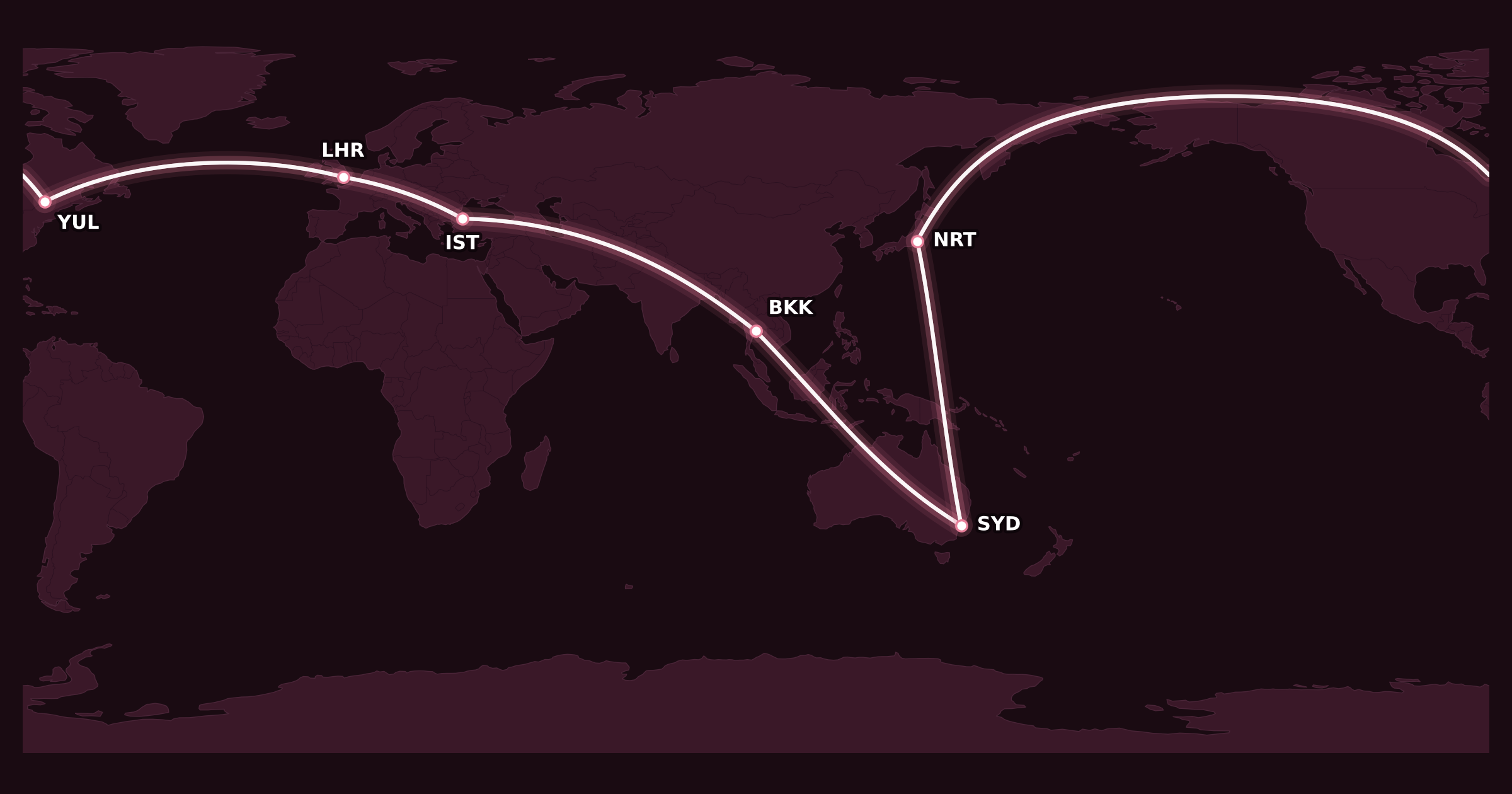 Map for How to Book Complex Trips with Aeroplan