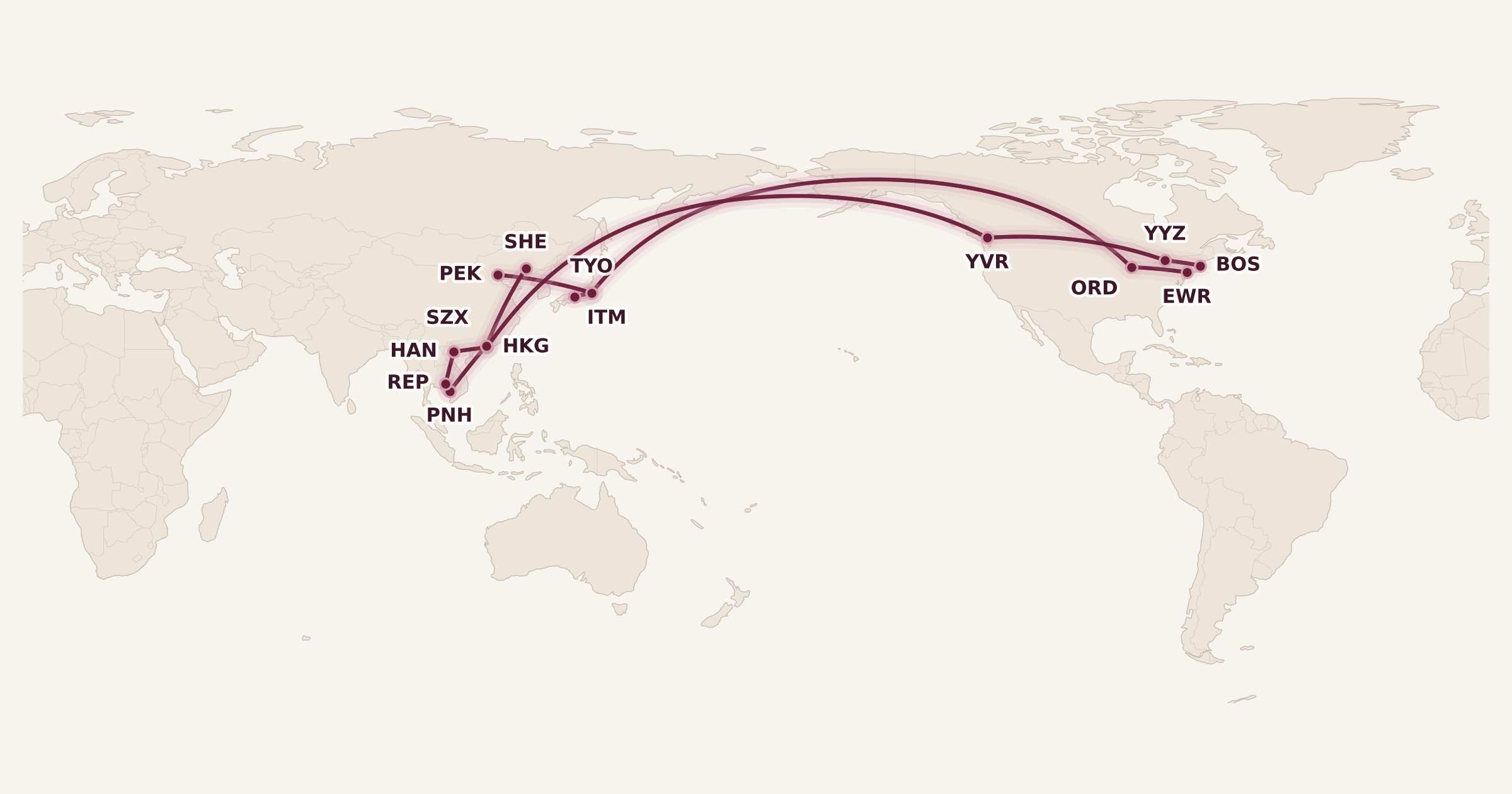Map for Booked: Summer in Asia