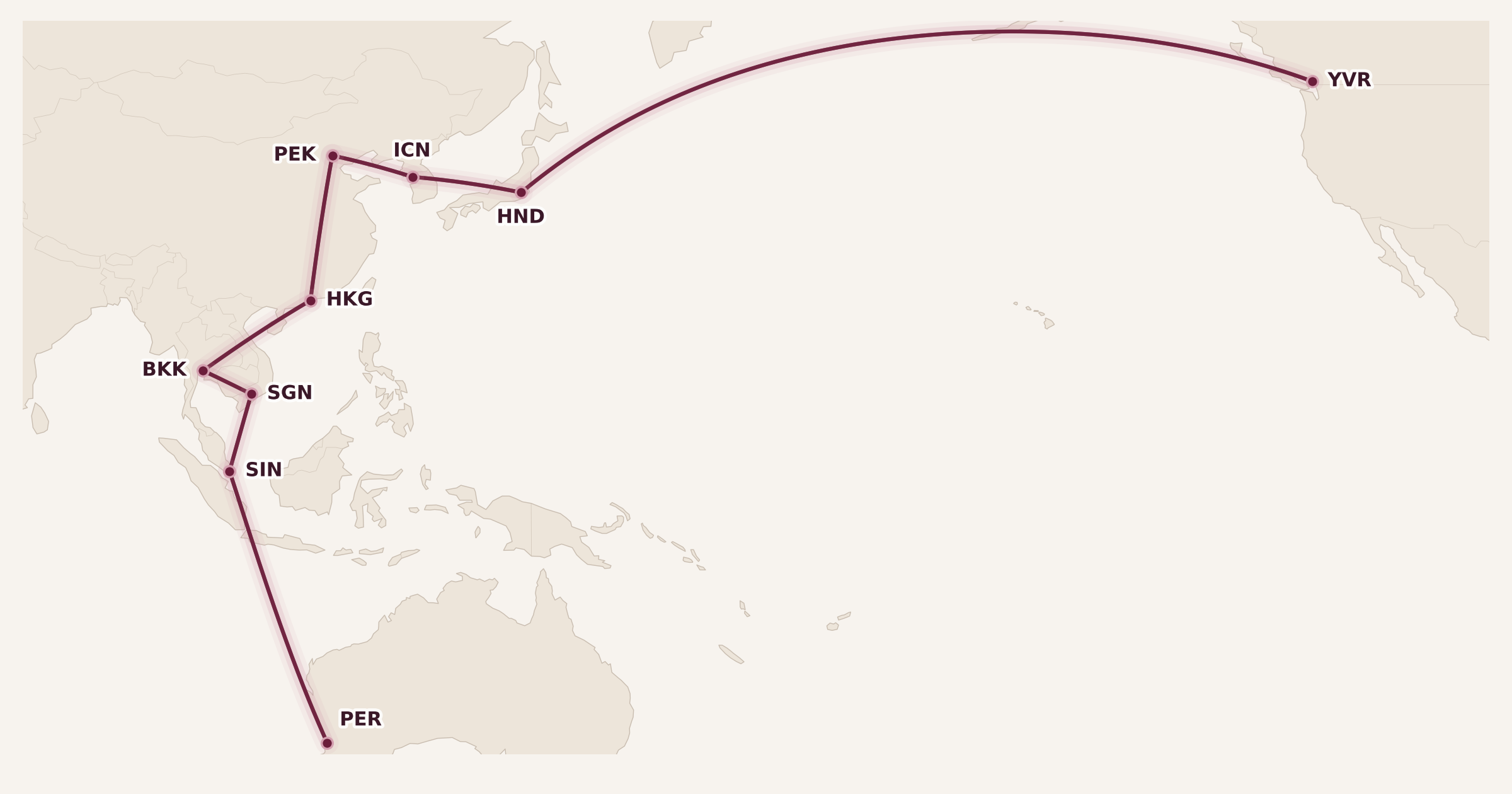Map for How to Book Complex Trips with Aeroplan