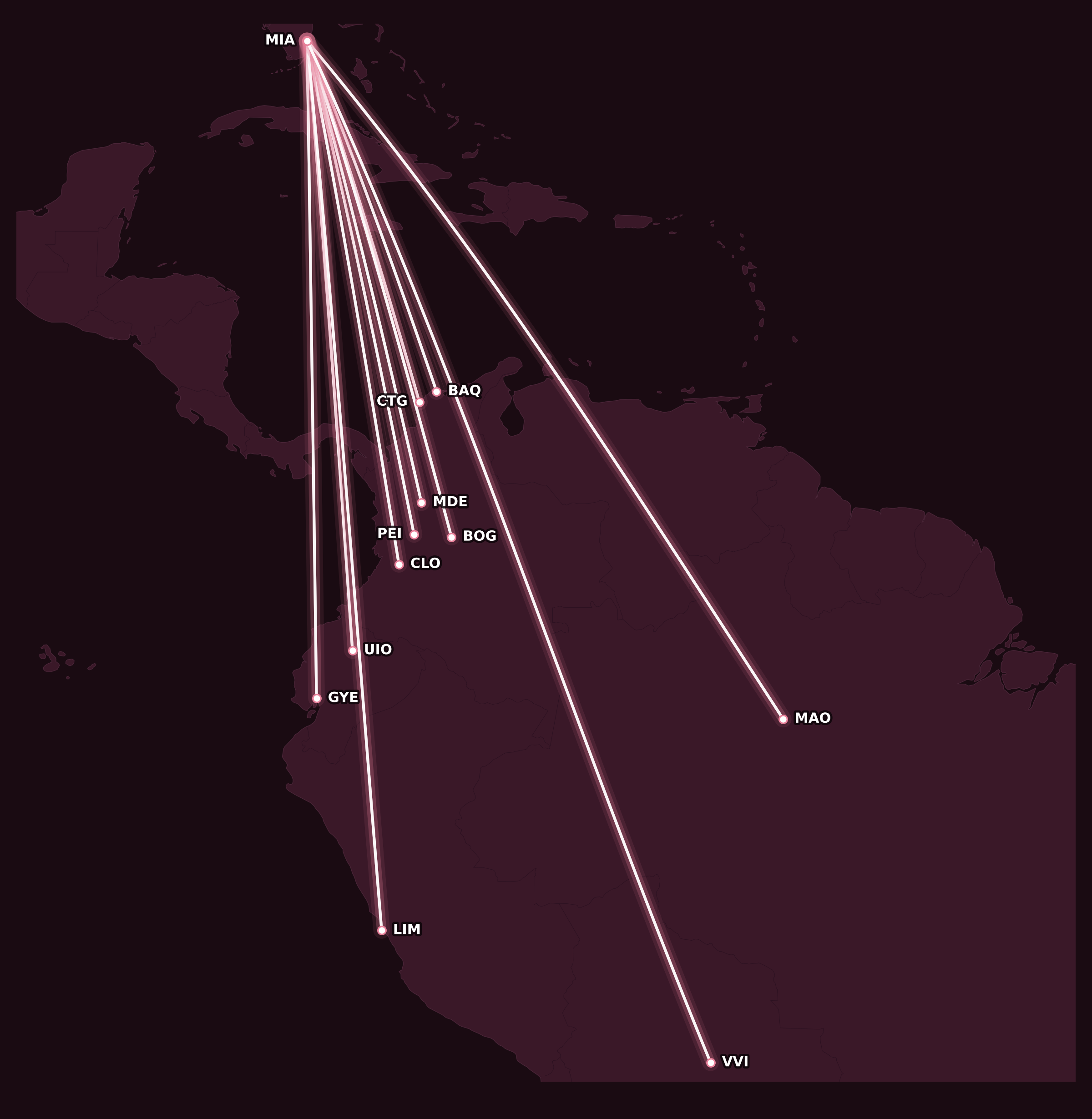 Map for 5 Cool Redemptions with American AAdvantage