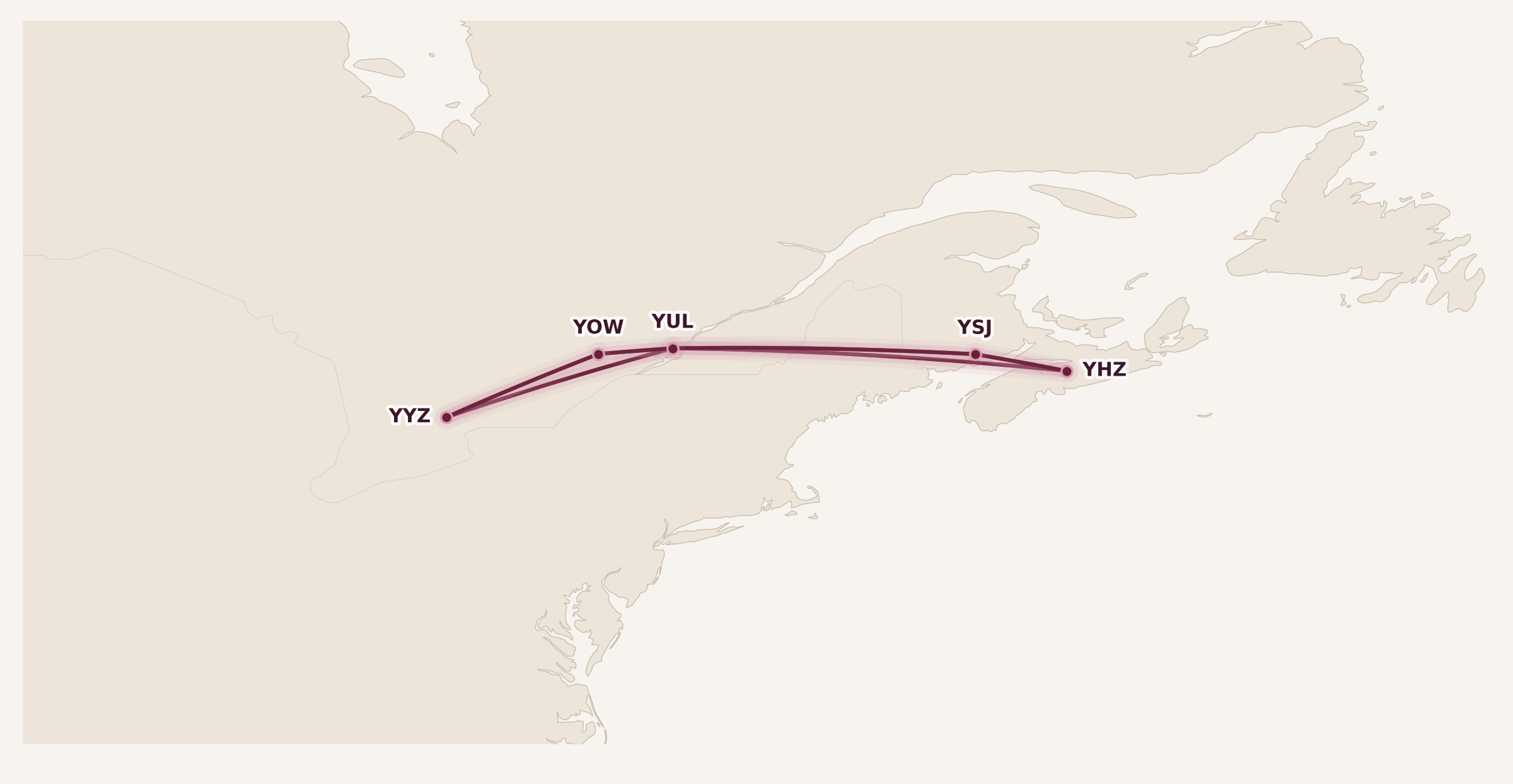 Map for Success Story: Rachel’s Segment Run for Air Canada Elite 35K