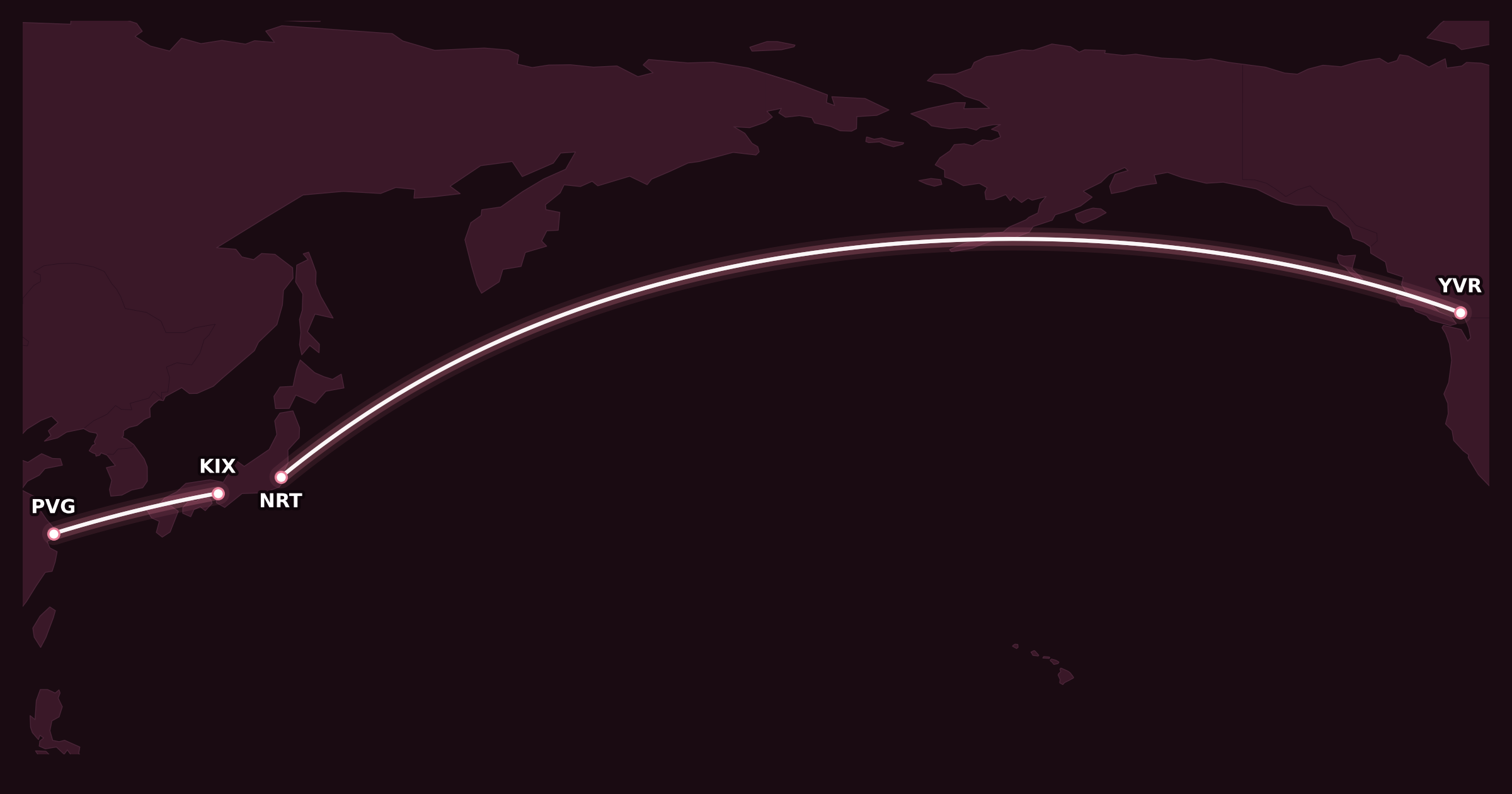 Map for Creative Stopovers with Alaska Mileage Plan