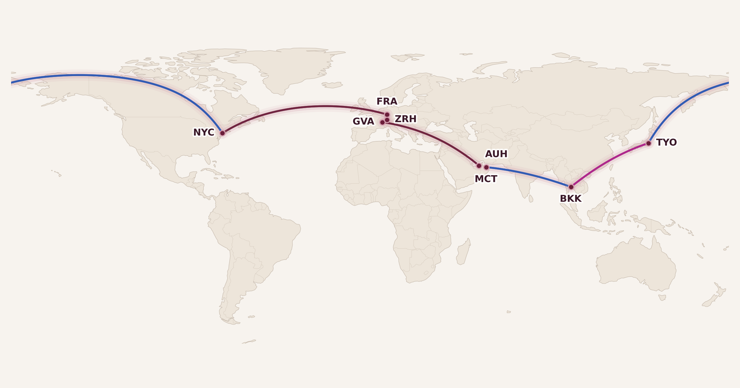 Map for What’s the Best Aeroplan First Class Redemption?