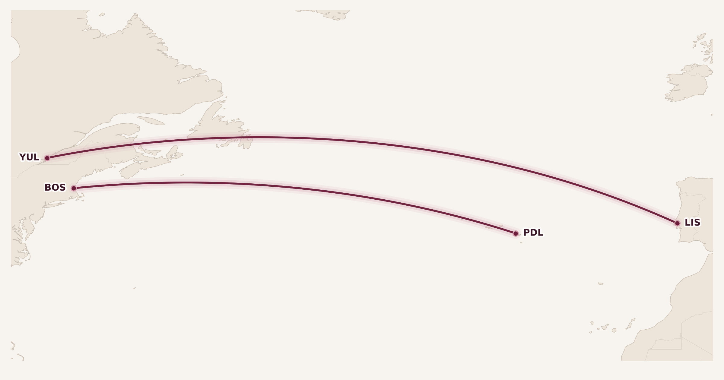 Map for TAP Air Portugal Launches New Montreal Route