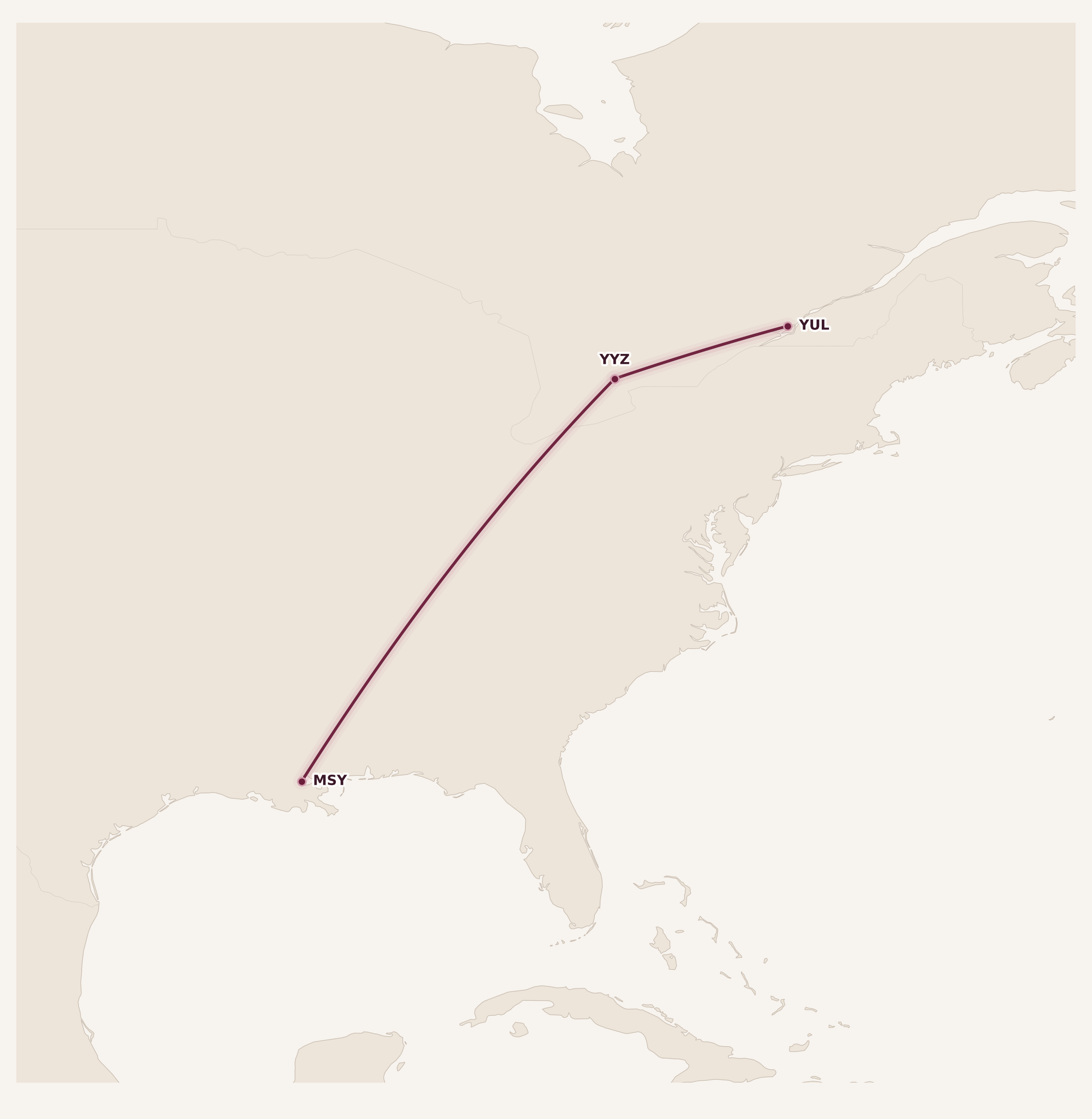 Map for Booked: Boys’ Trip to NOLA