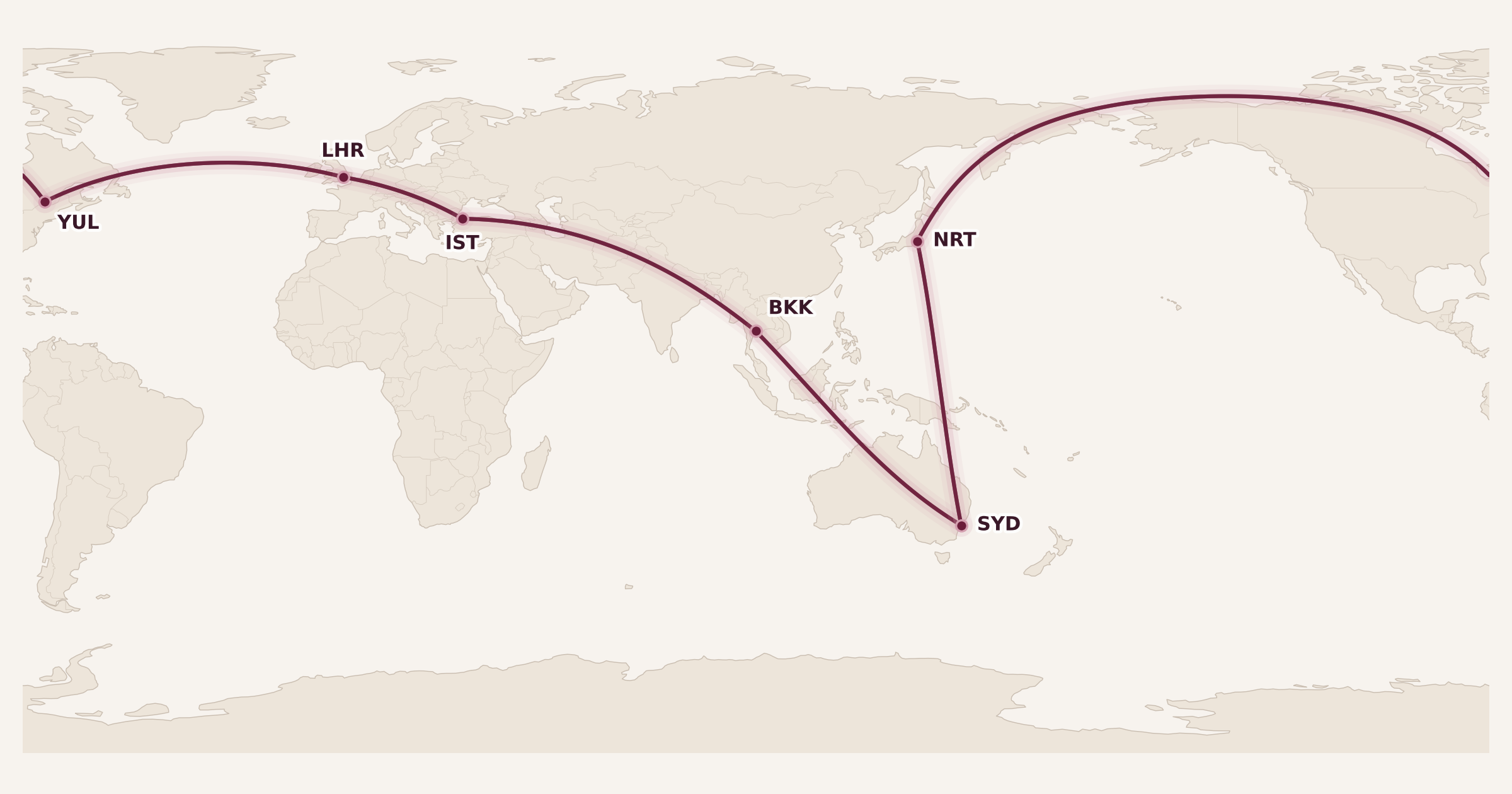 Map for How to Book Complex Trips with Aeroplan