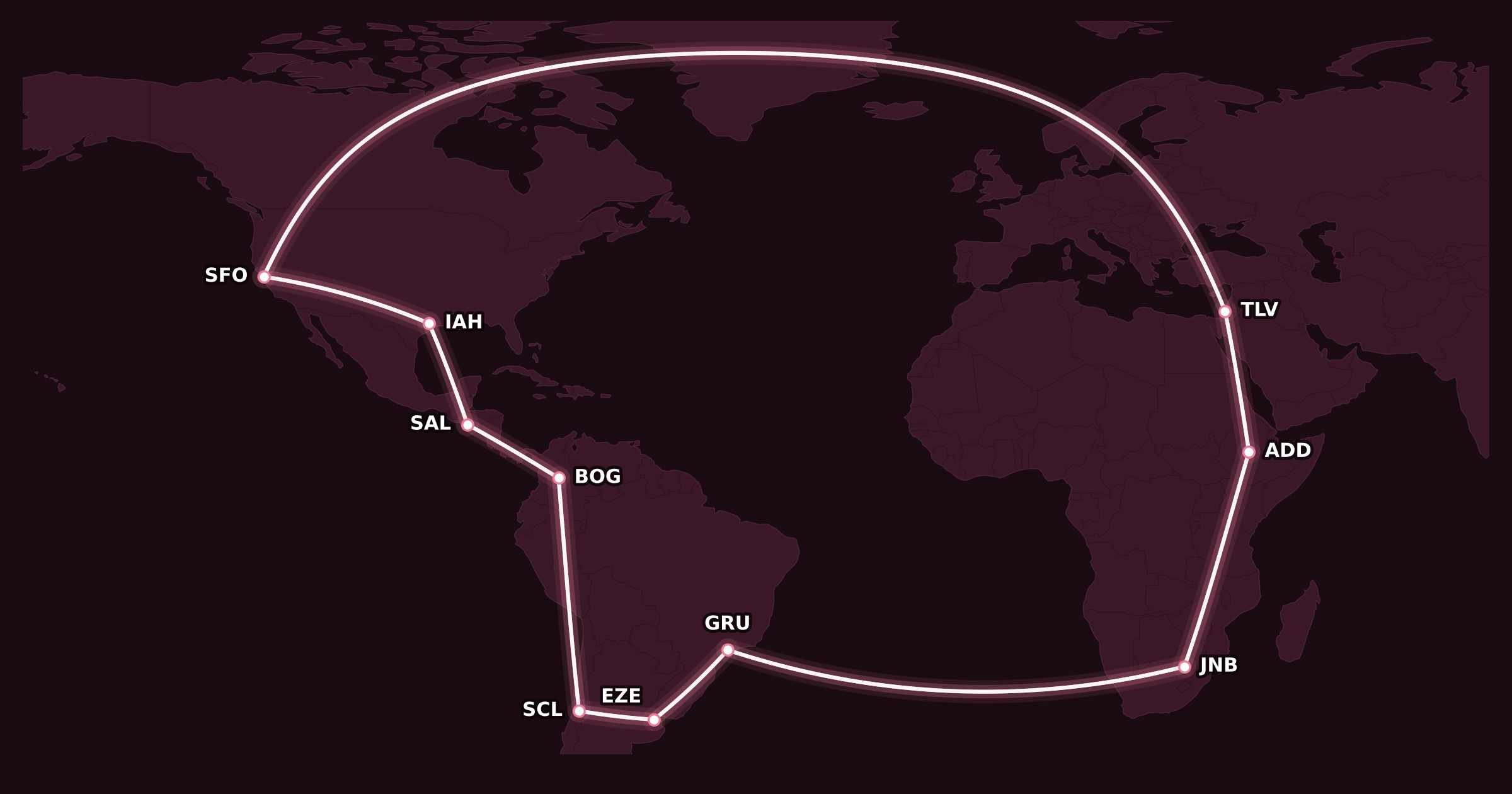 Map for Aeroplan Mini-RTW: Two Weeks to Go!