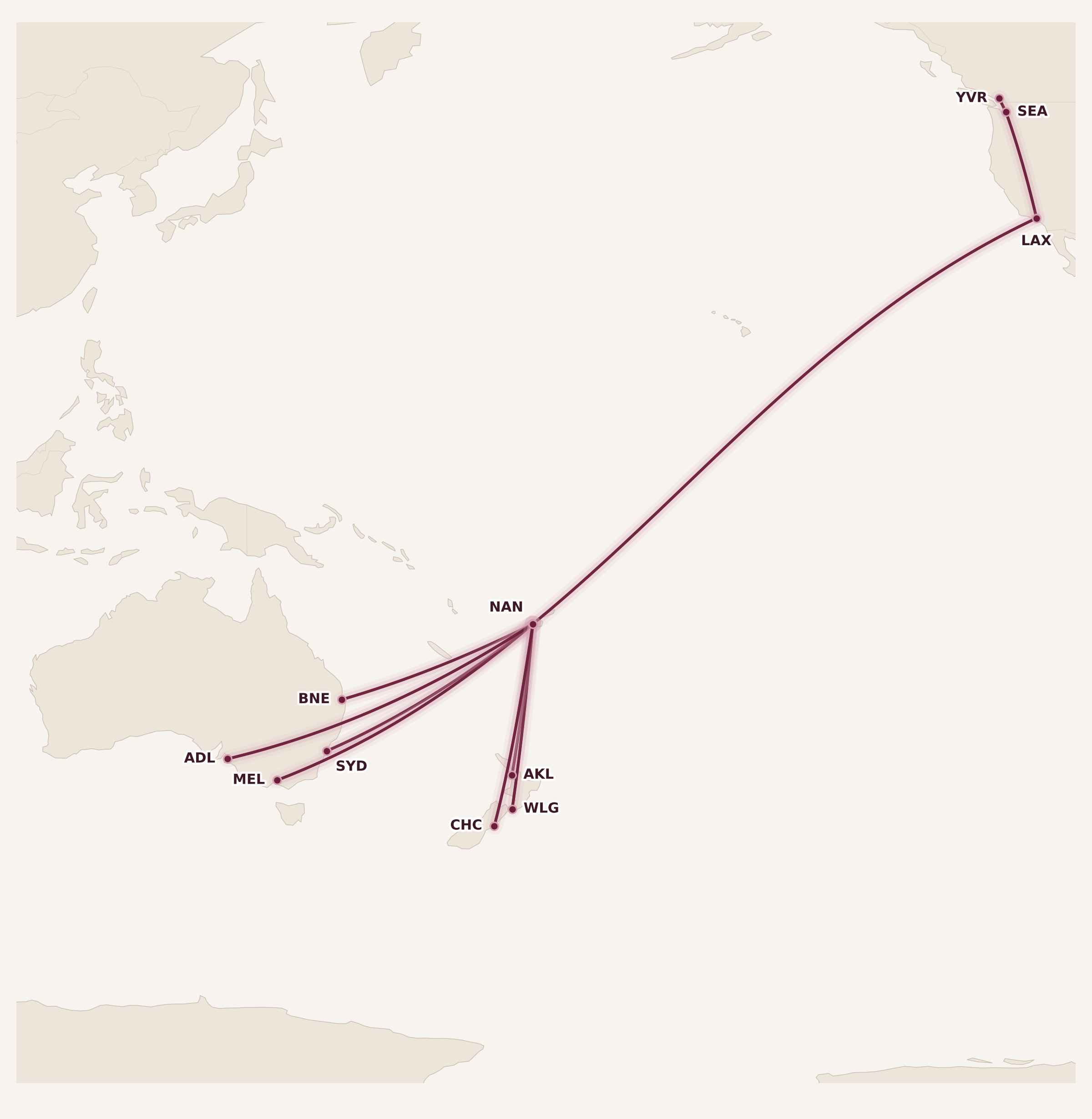 Map for 9 Sweet Redemptions with Alaska Mileage Plan