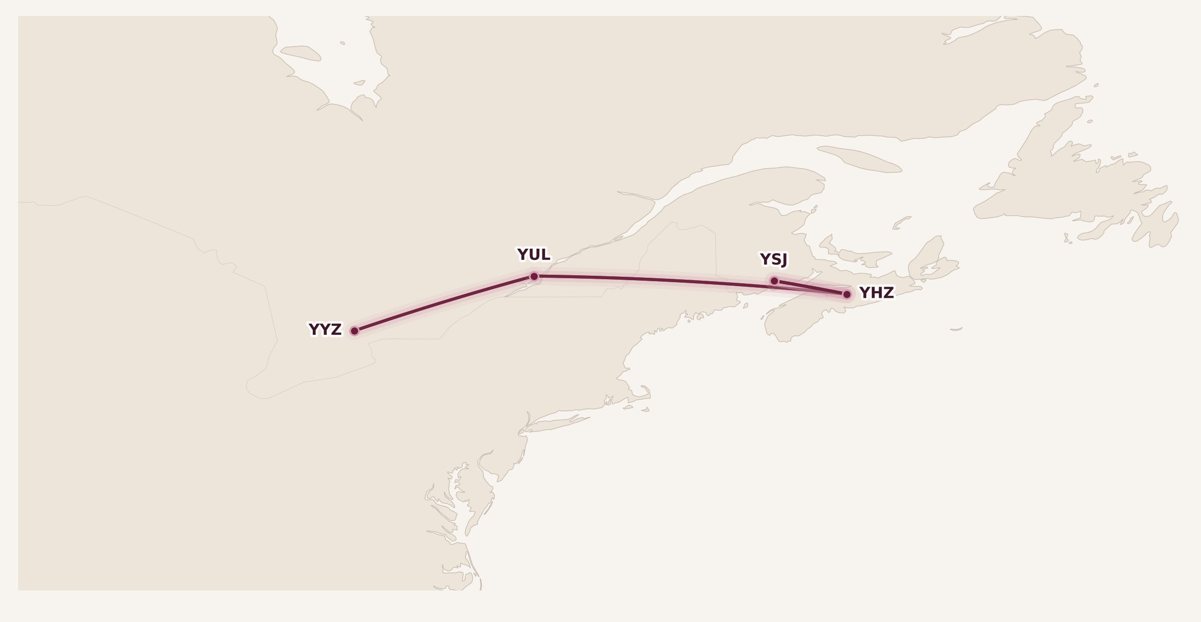 Map for Success Story: Rachel’s Segment Run for Air Canada Elite 35K
