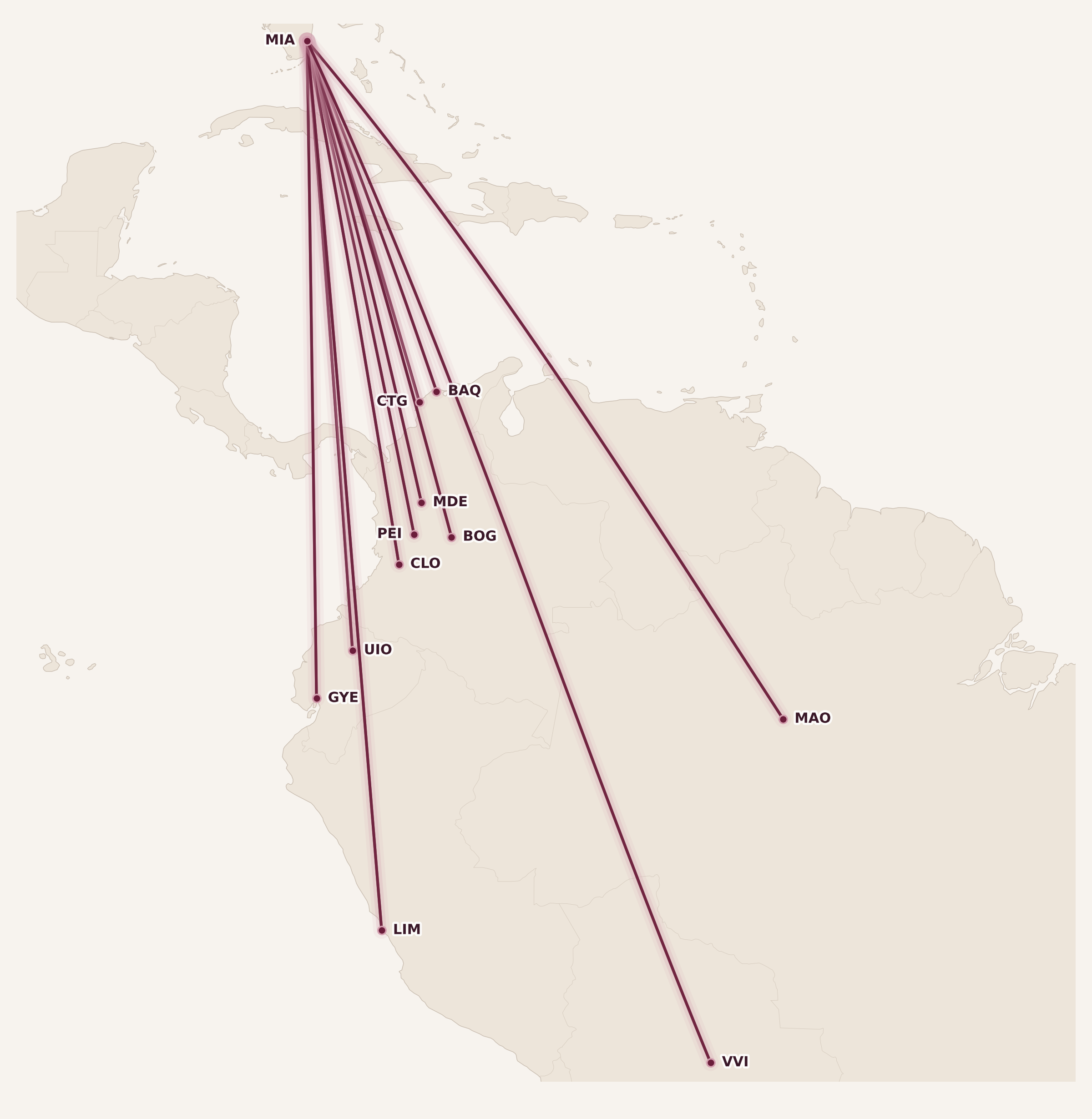 Map for 5 Cool Redemptions with American AAdvantage