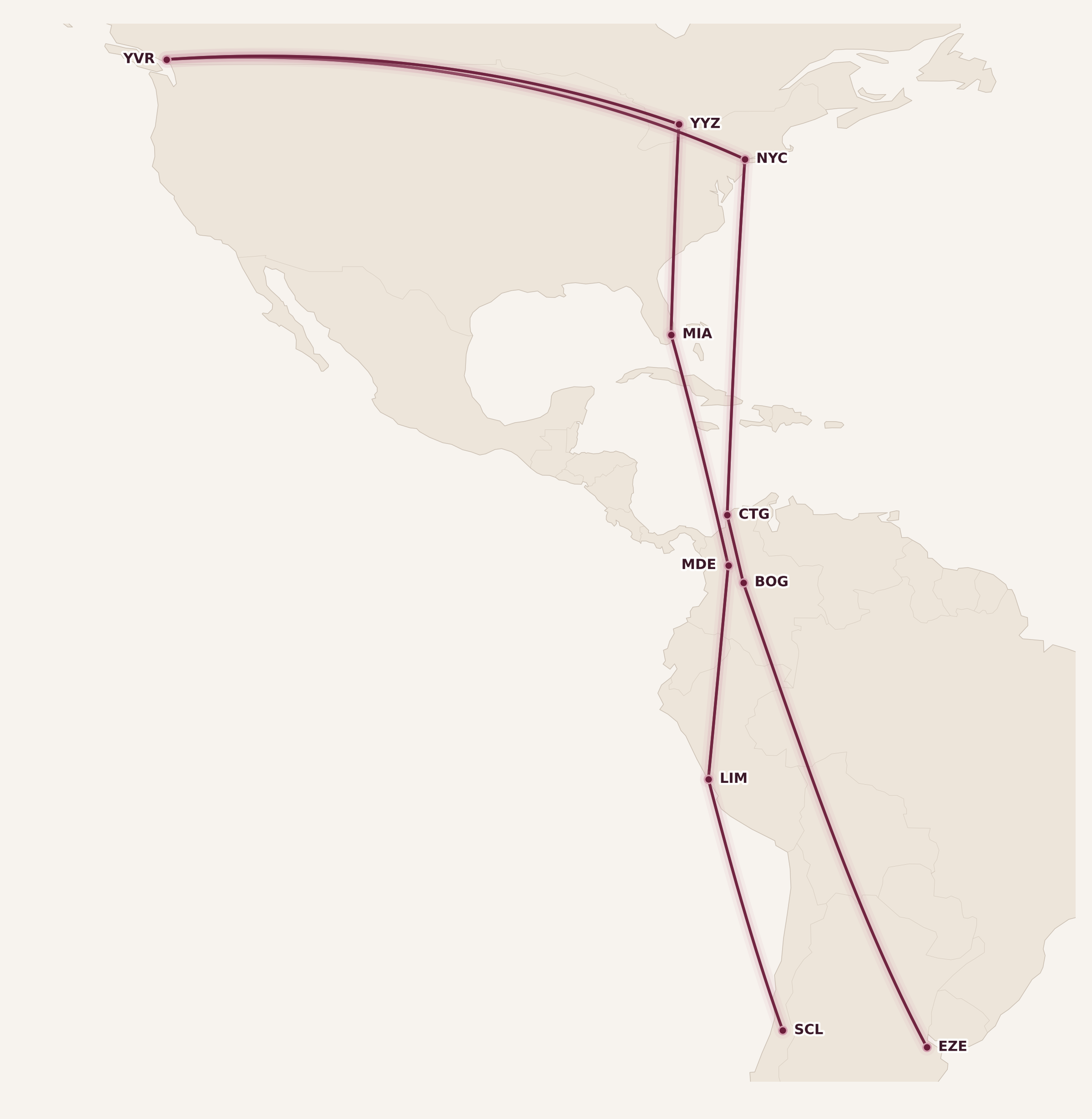 Map for Avianca Returns to Aeroplan