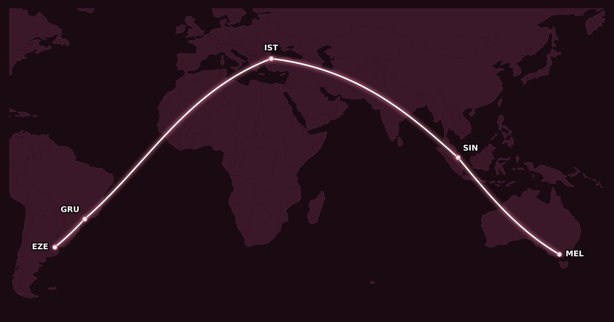 Map for What Are Fifth Freedom Flights?