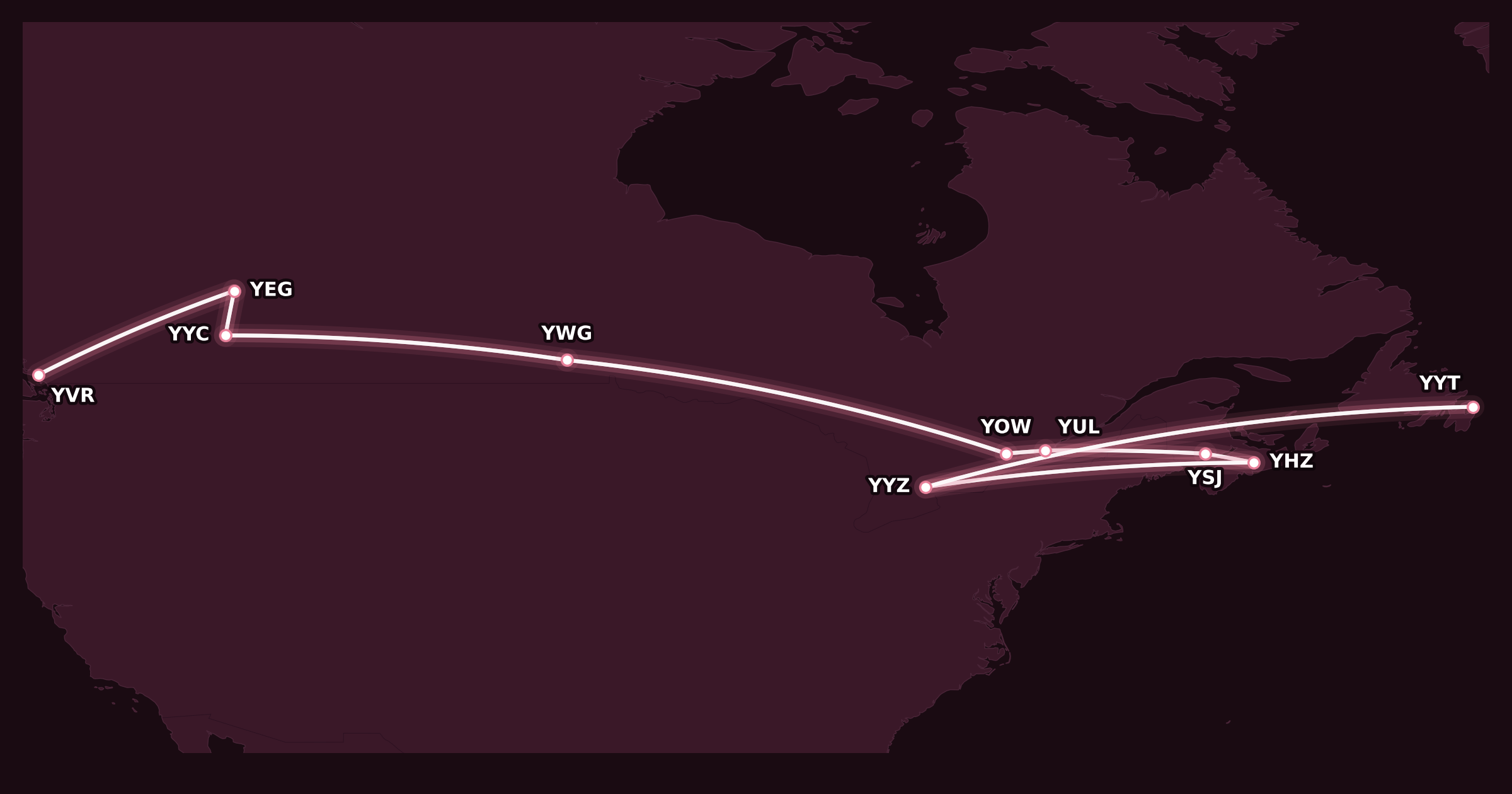 Map for Booked: The Canadian Hopper