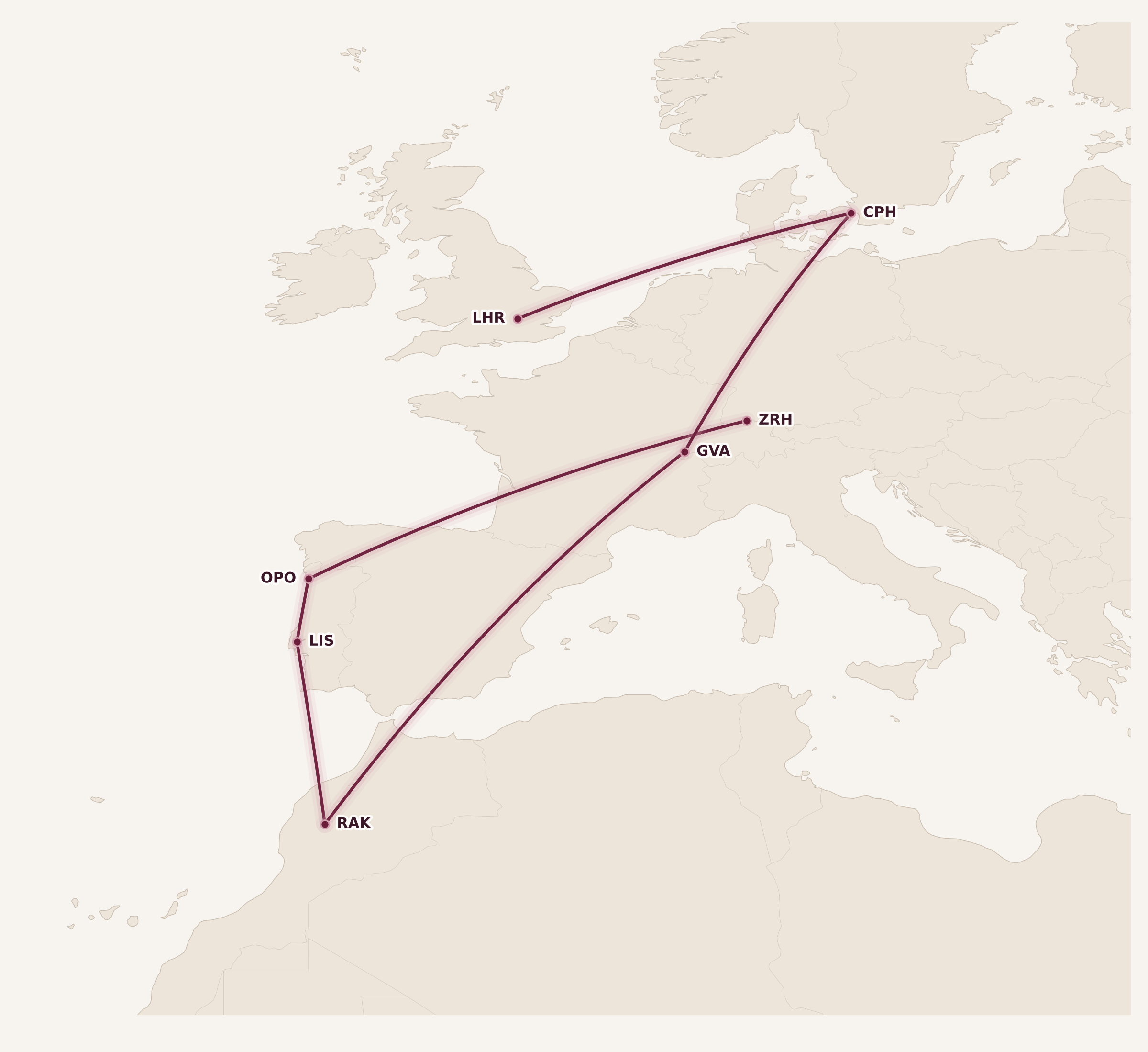 Map for Success Story: Matt’s Frugal Round-the-World Solo Trip