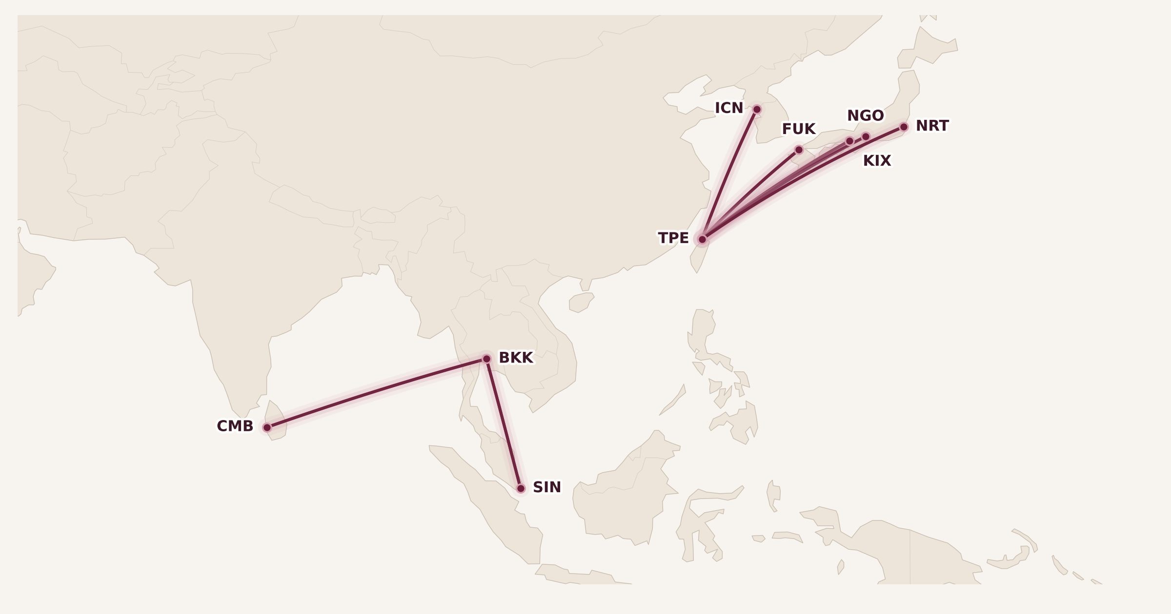 Map for Creative Stopovers with Alaska Mileage Plan