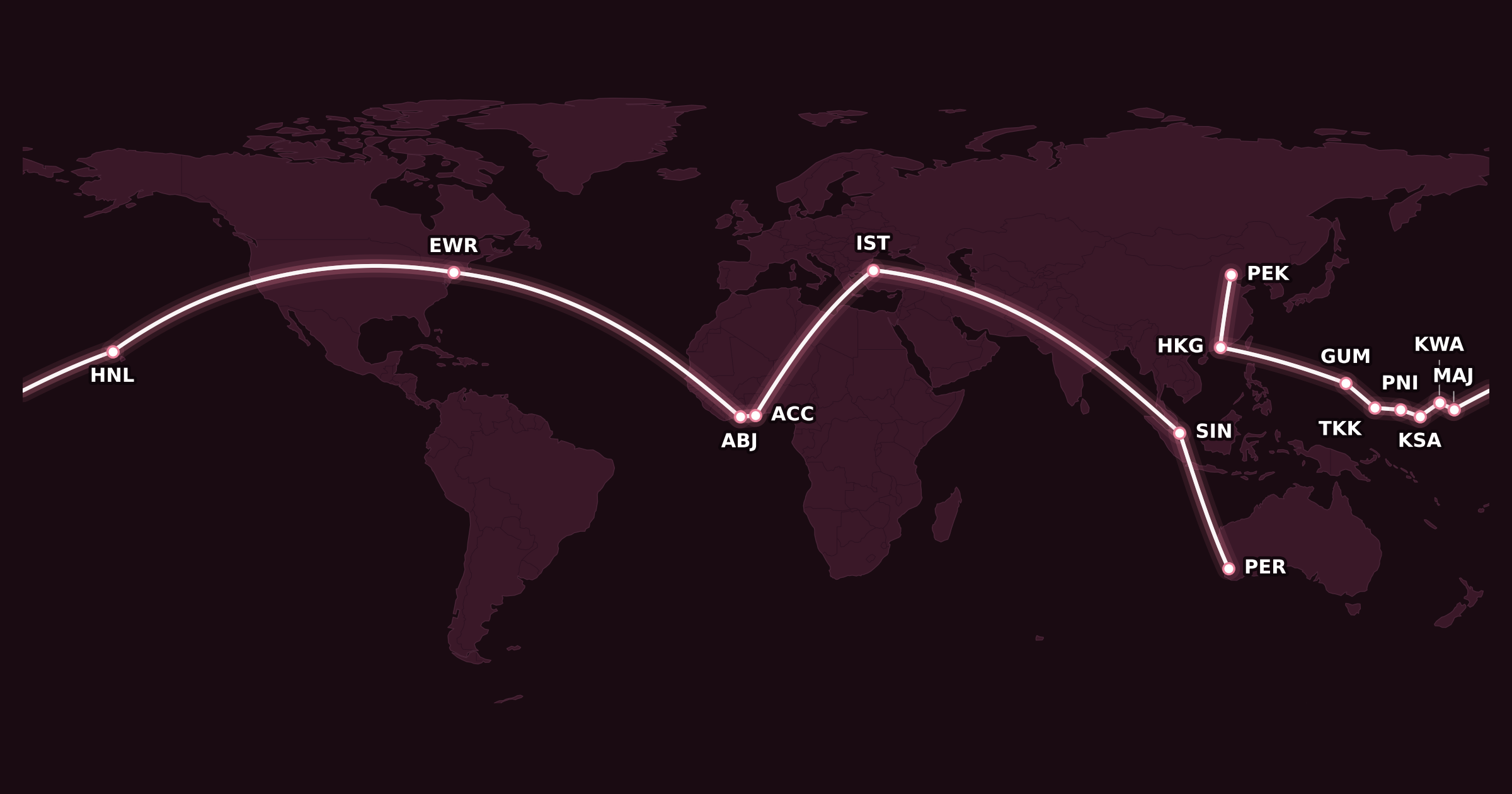 Map for Booked: The Crazy Aeroplan Trip
