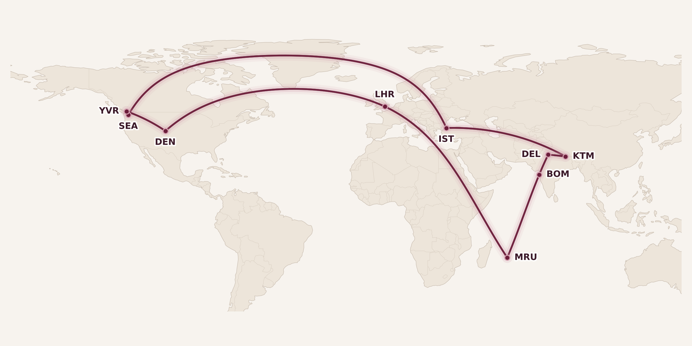 Map for Booked: Into the Mountains and Down to the Ocean
