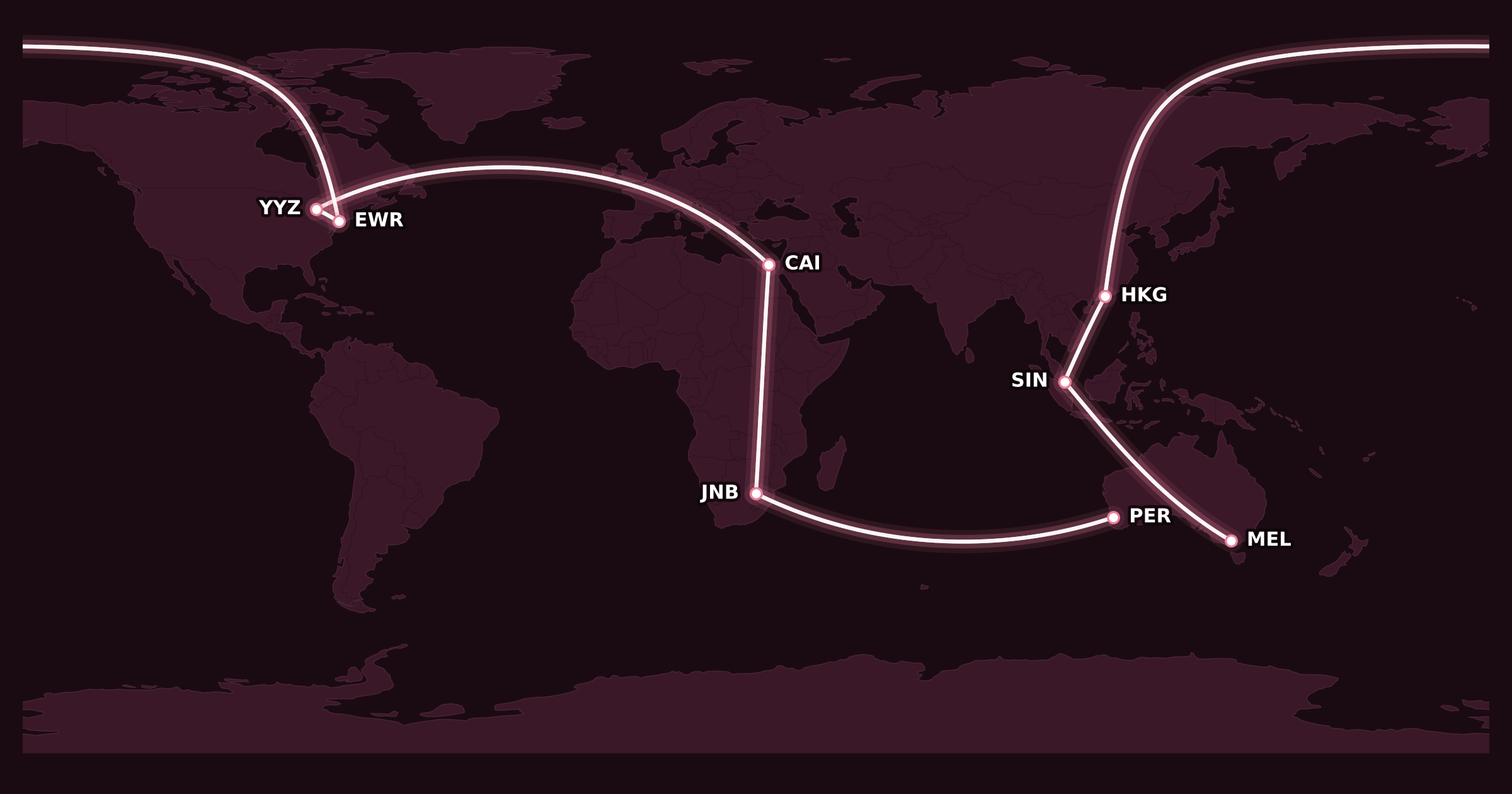 Map for Success Story: Becca’s Trip to Africa and Australia, All on Points