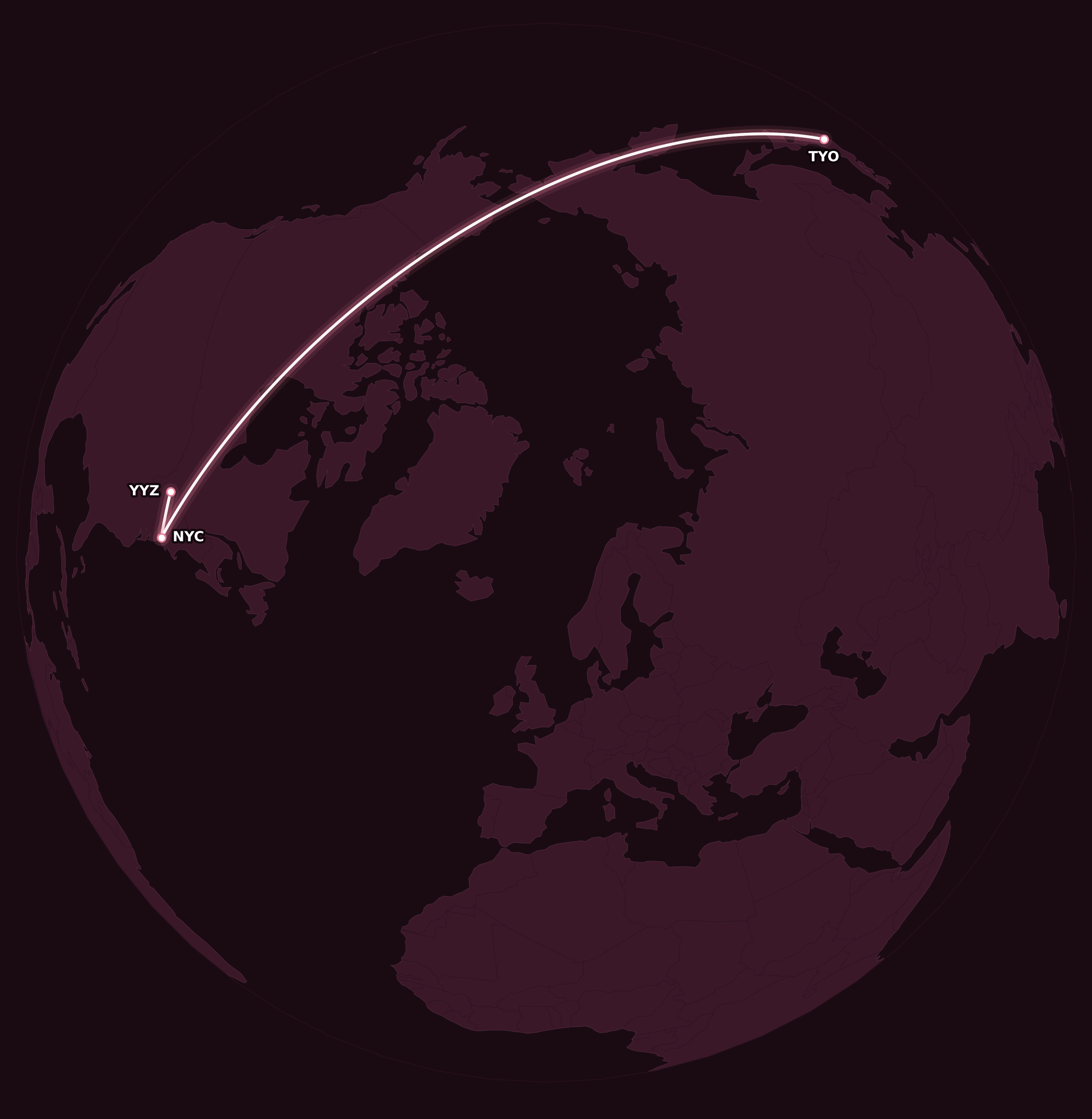Map for RBC Avion Chart: Book One-Way Flights Starting at 7,500 Points
