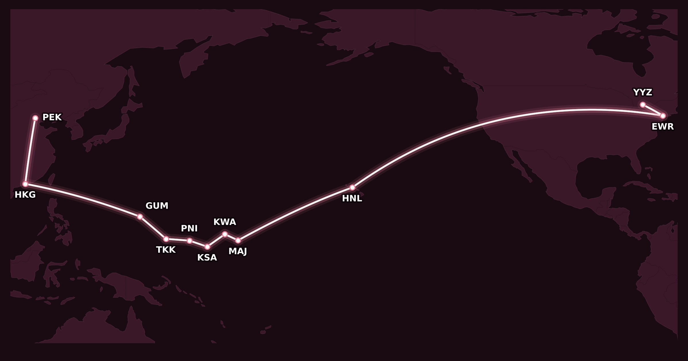 Map for Impressions from Round-the-World 2019, Part 2