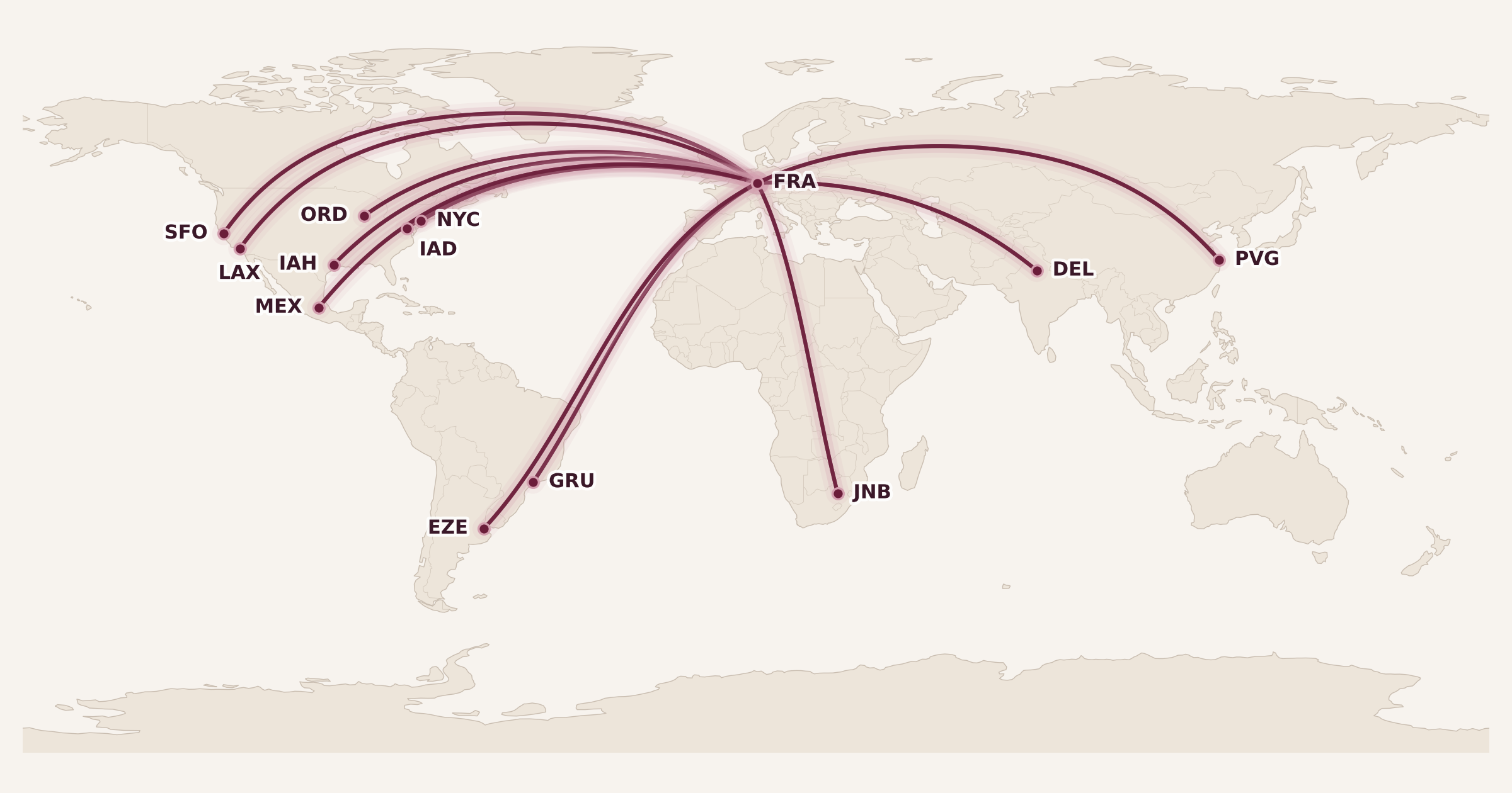 Map for What’s the Best Aeroplan First Class Redemption?