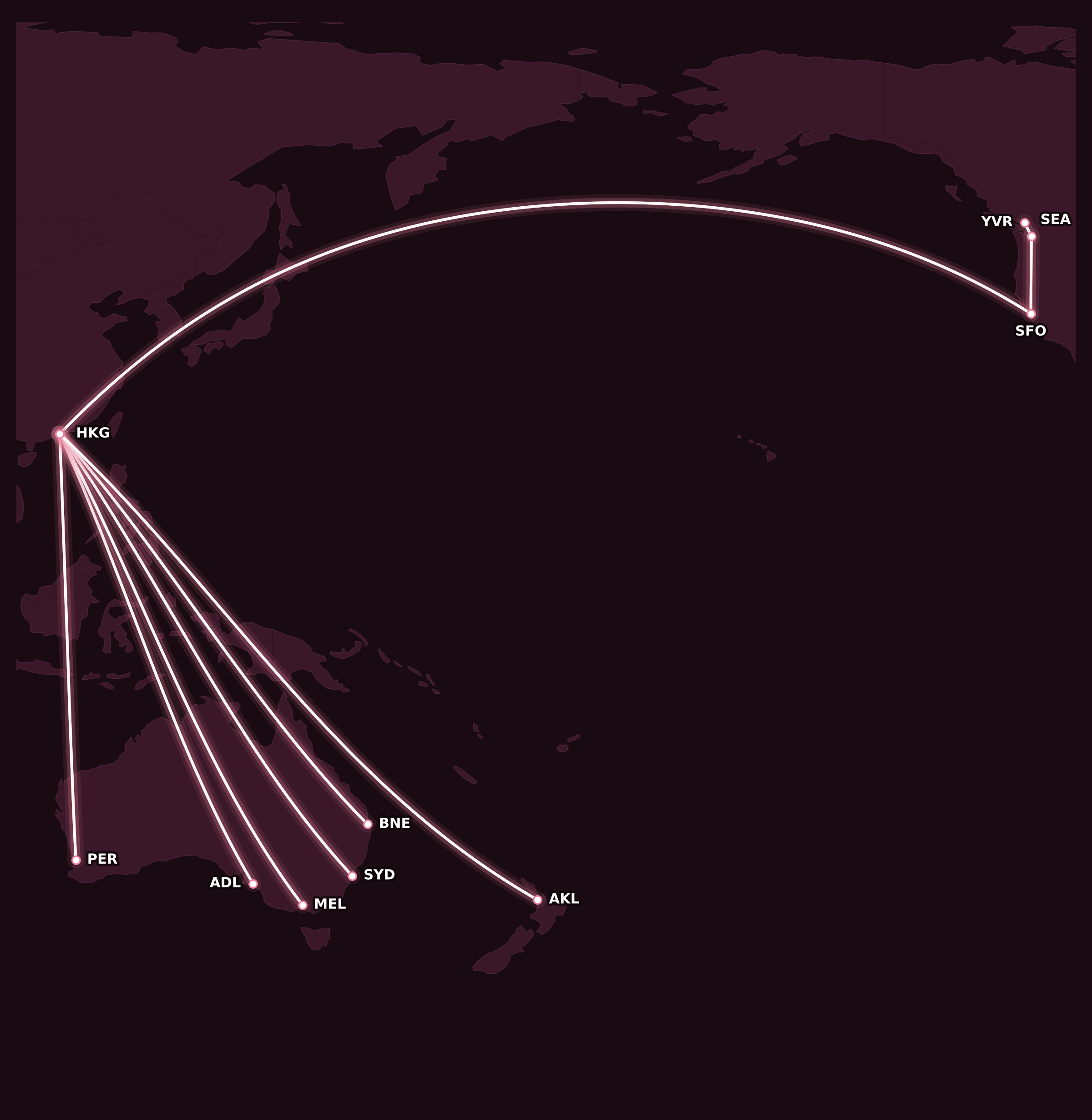 Map for 9 Sweet Redemptions with Alaska Mileage Plan