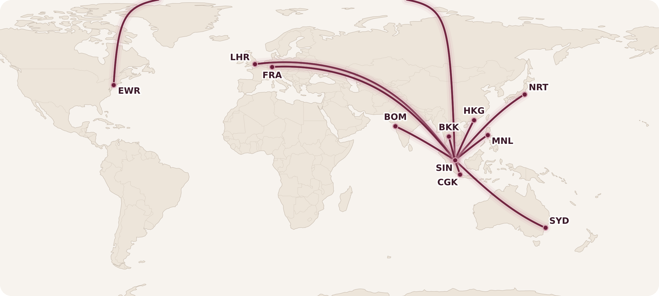Singapore Airlines Business Class Routes